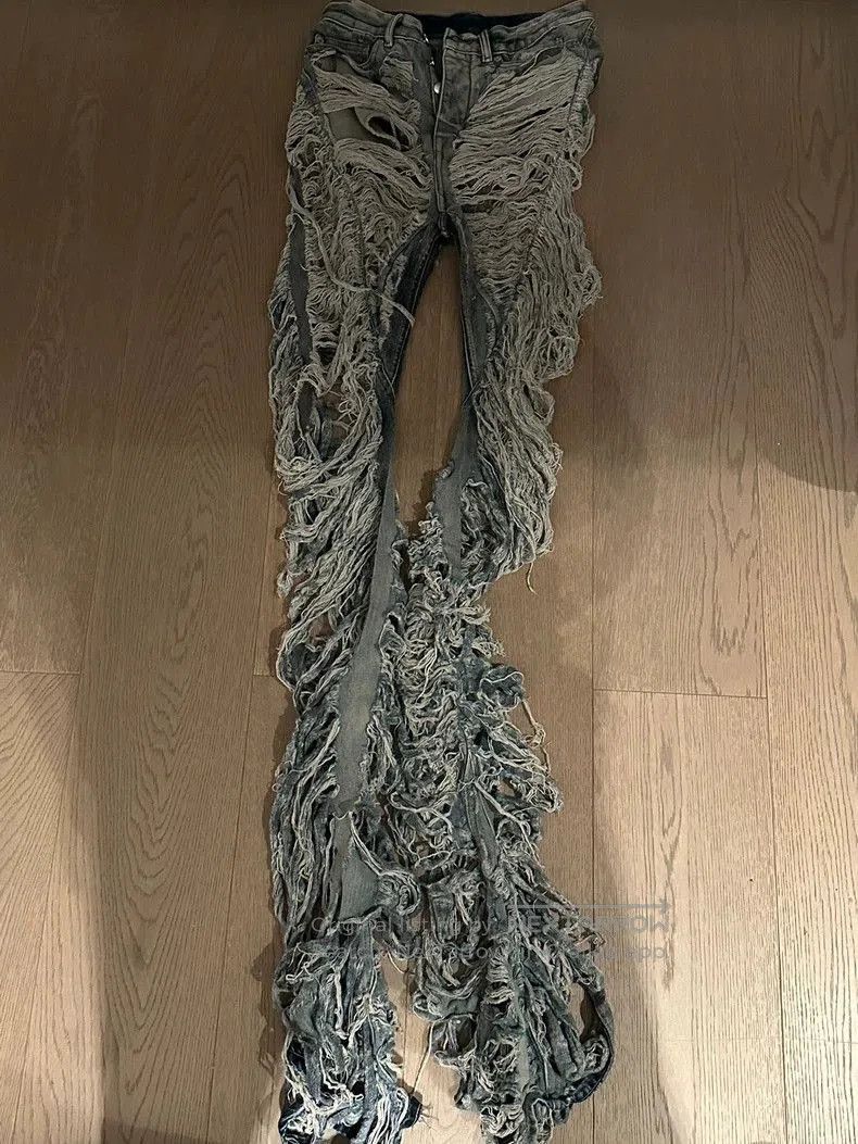 Rick Owens Rick Owens 23FW Distressed Denim Pants. Size US 29 - 2 Thumbnail