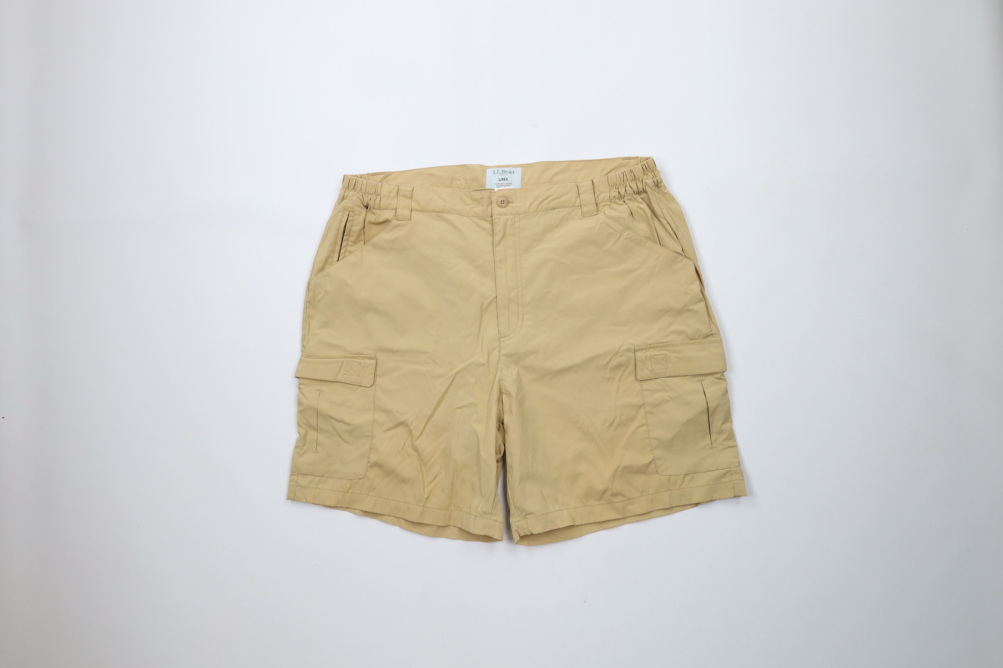 L.L. Bean × Vintage Vintage Y2K LL Bean Tech Hiking Cargo Shorts Beige Nylon Size US 34 / EU 50 - 1 Thumbnail