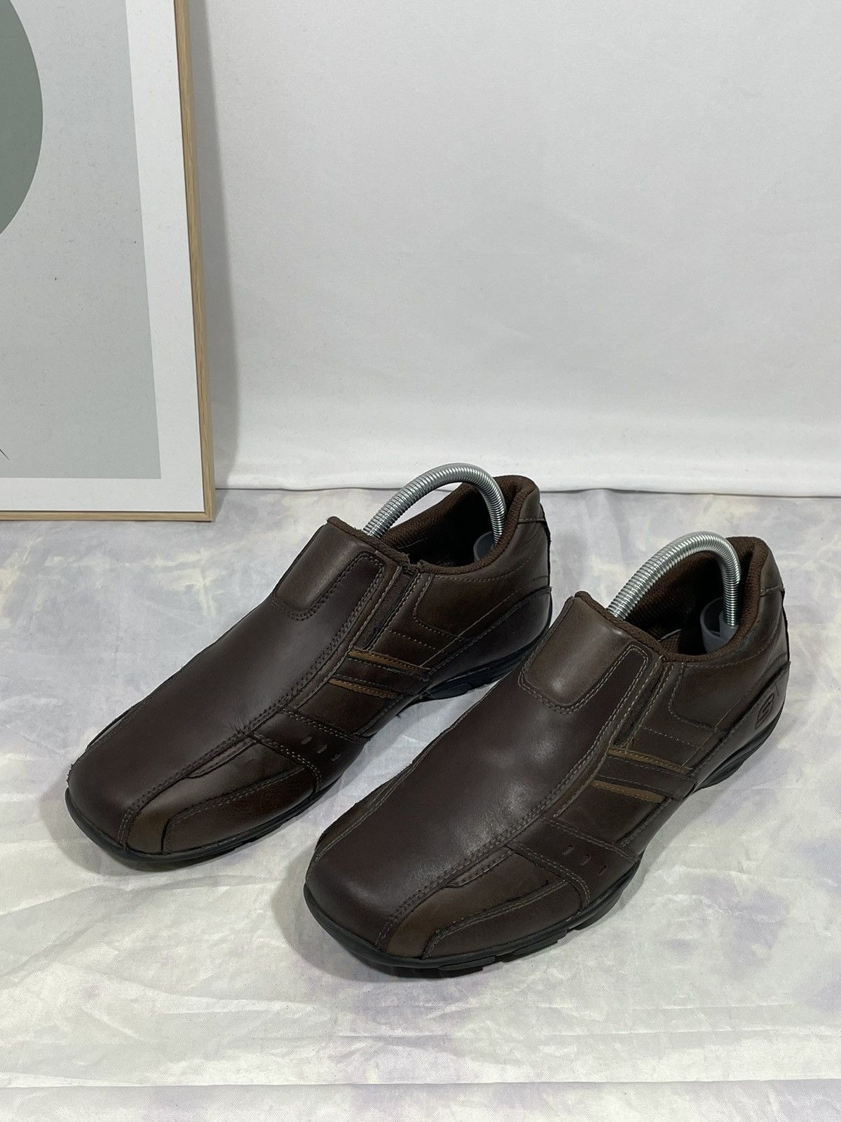 SKECHERS × Vintage Skechers Marter Mens Slip On Sneakers in Brown Size US 10.5 / EU 43-44 - 3 Thumbnail