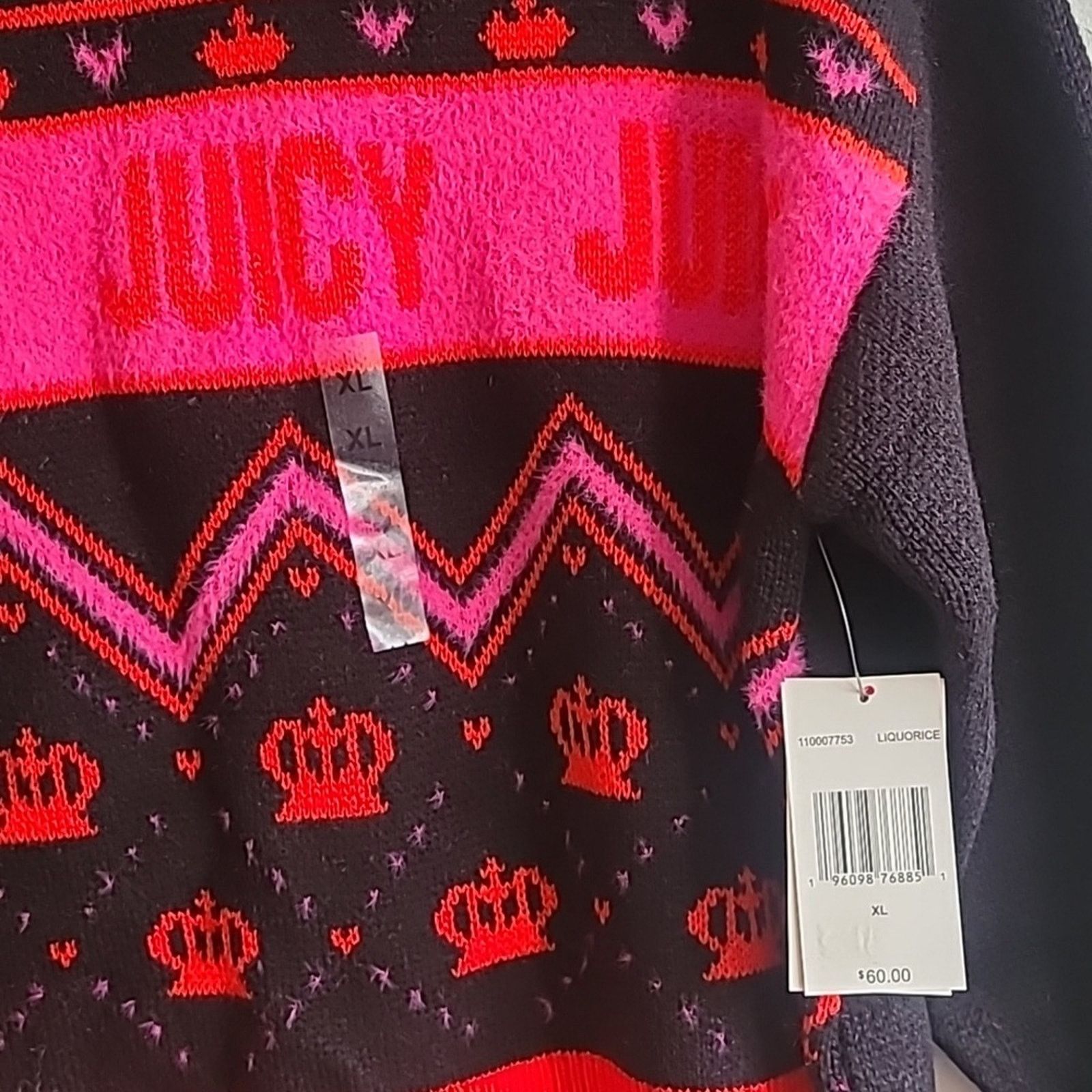 Juicy Couture NEW women's XL Juicy Couture black plush sweater Size XL / US 12-14 / IT 48-50 - 3 Thumbnail