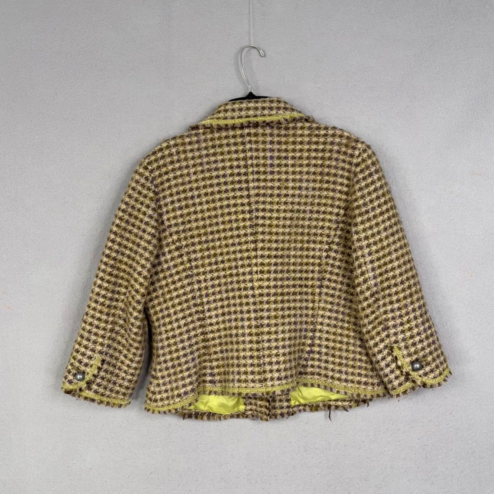 Vintage Sigrid Olsen Jacket Womens Large Green Plaid Wool Blend Tweed Classic Preppy Size L / US 10 / IT 46 - 4 Thumbnail