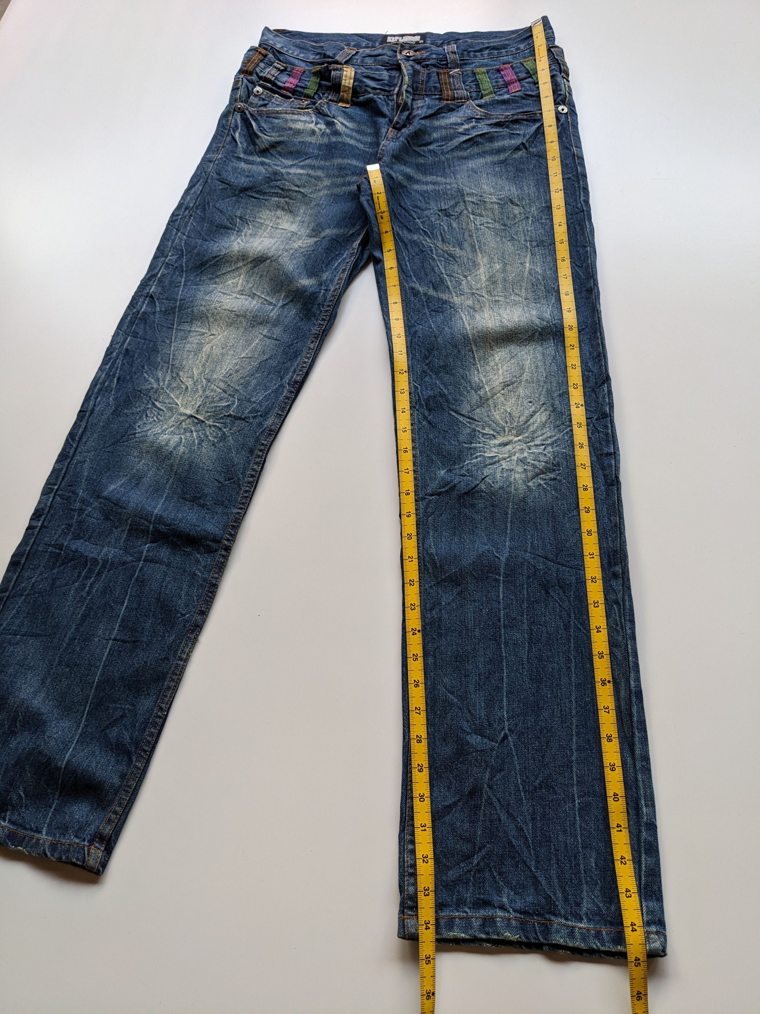 14th Addiction × Japanese Brand × Le Grande Bleu (L.G.B.) Nylaus Explosion double waist clawmark jeans Size US 33 - 9 Thumbnail