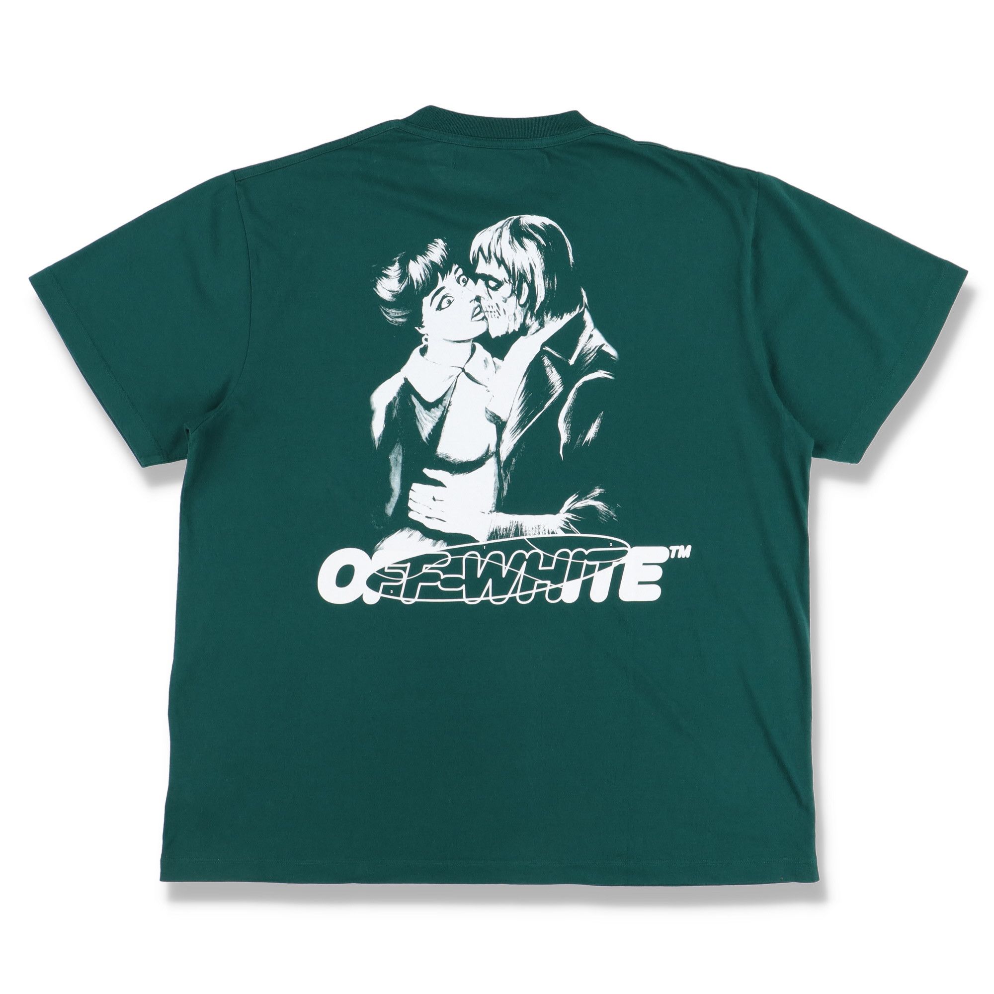 image of Off White Green Kiss 21 Oversized T-Shirt, Men's (Size XL)