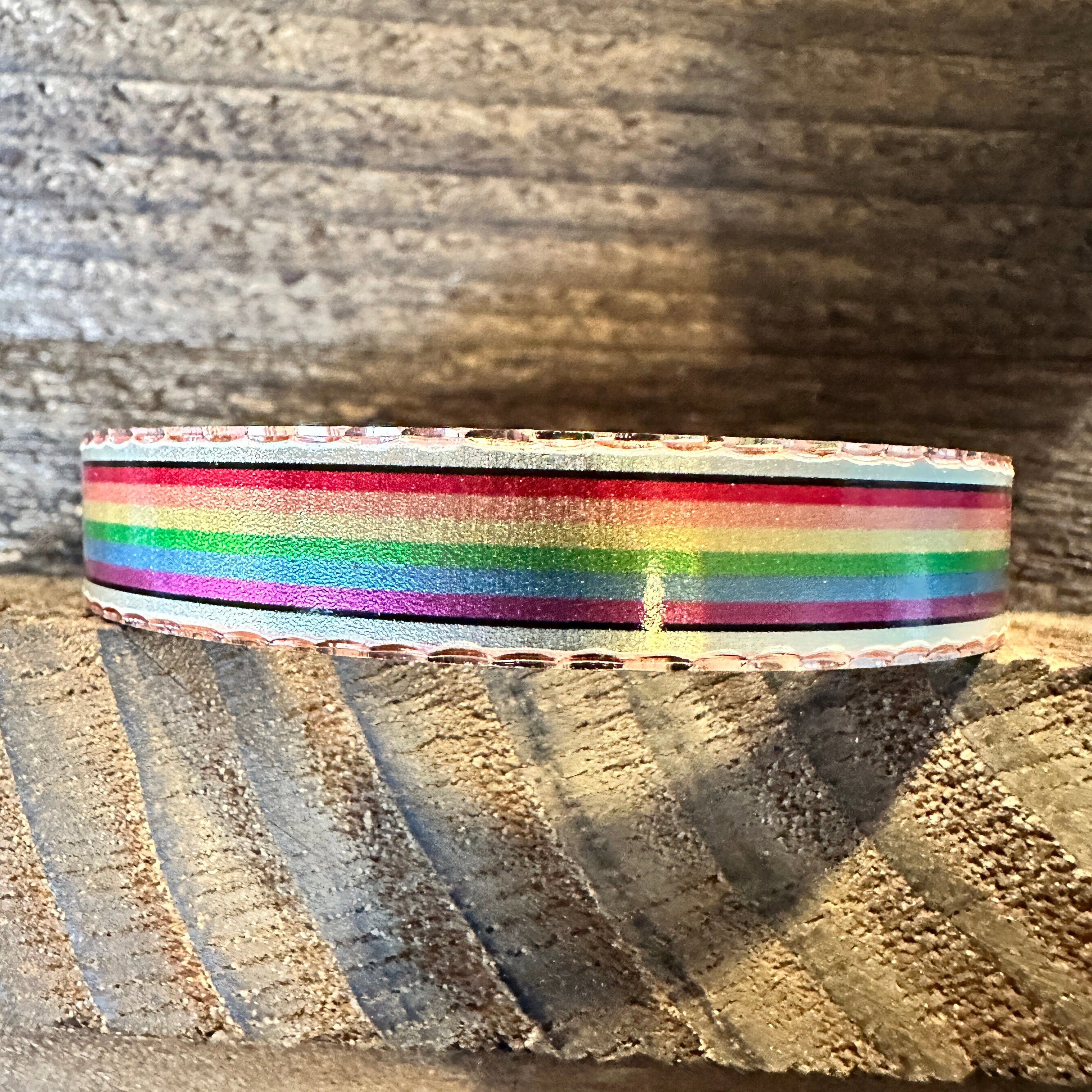 Other Handmade Boho Copper Narrow Cuff Bracelet, Diamond Cut Rainb Size ONE SIZE - 5 Thumbnail