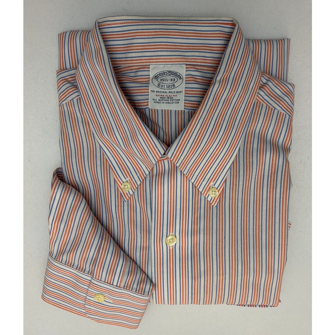 Brooks Brothers BROOKS BROTHERS X Slim Fit Stripe Dress Shirt | 15 1/2 - 33 Size US M / EU 48-50 / 2 - 9 Thumbnail