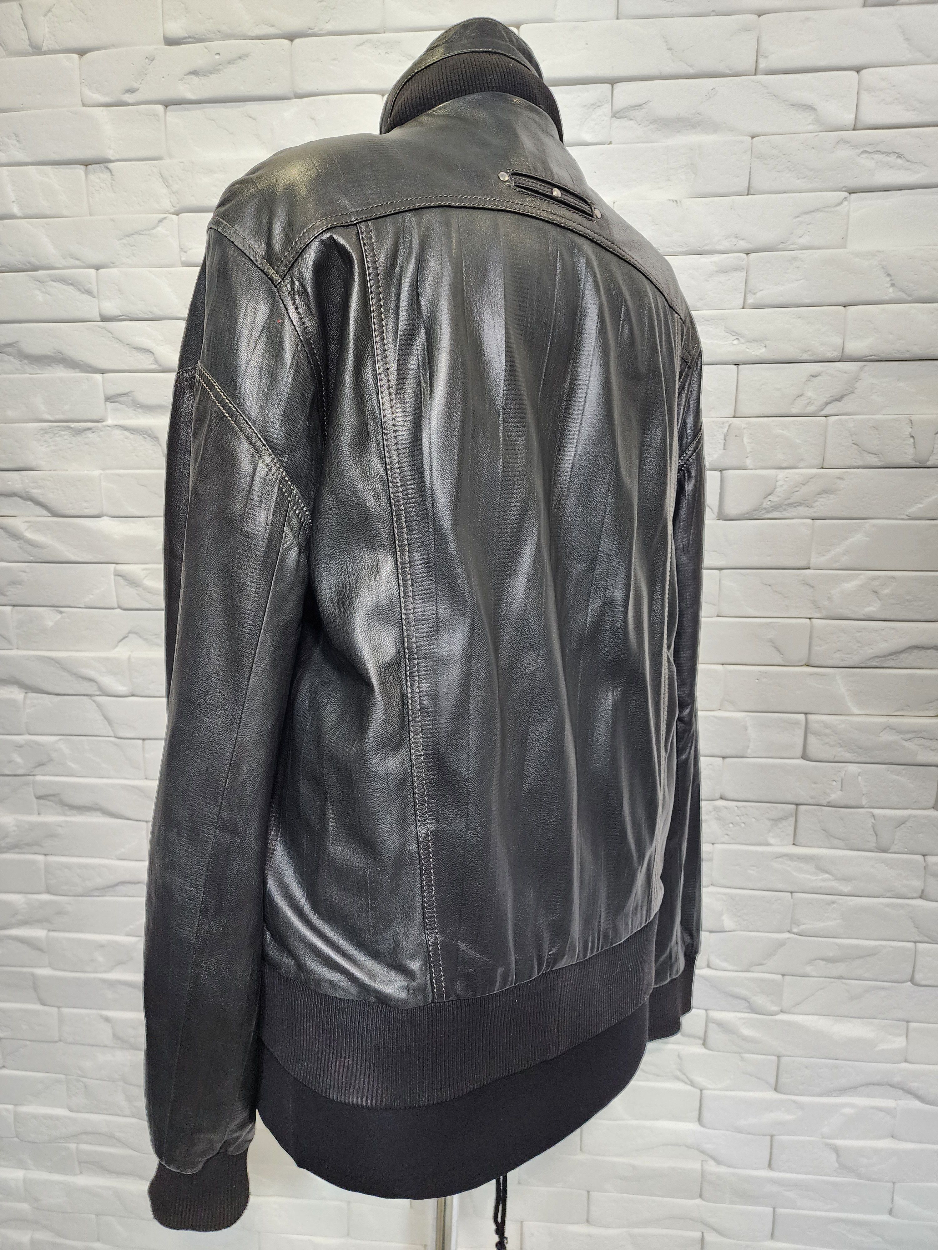 Genuine Leather Black Genuine Leather Jacket: Men's Zippered Sport Style Size US L / EU 52-54 / 3 - 5 Thumbnail