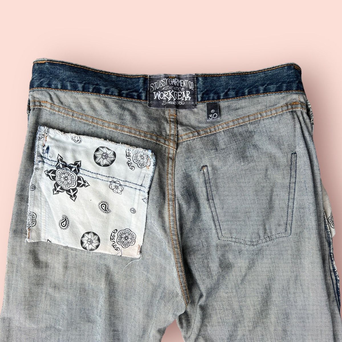 Stussy VINTAGE STUSSY JEANS STRAIGHT CUT WORKWEAR DENIM Size US 29 - 19 Thumbnail