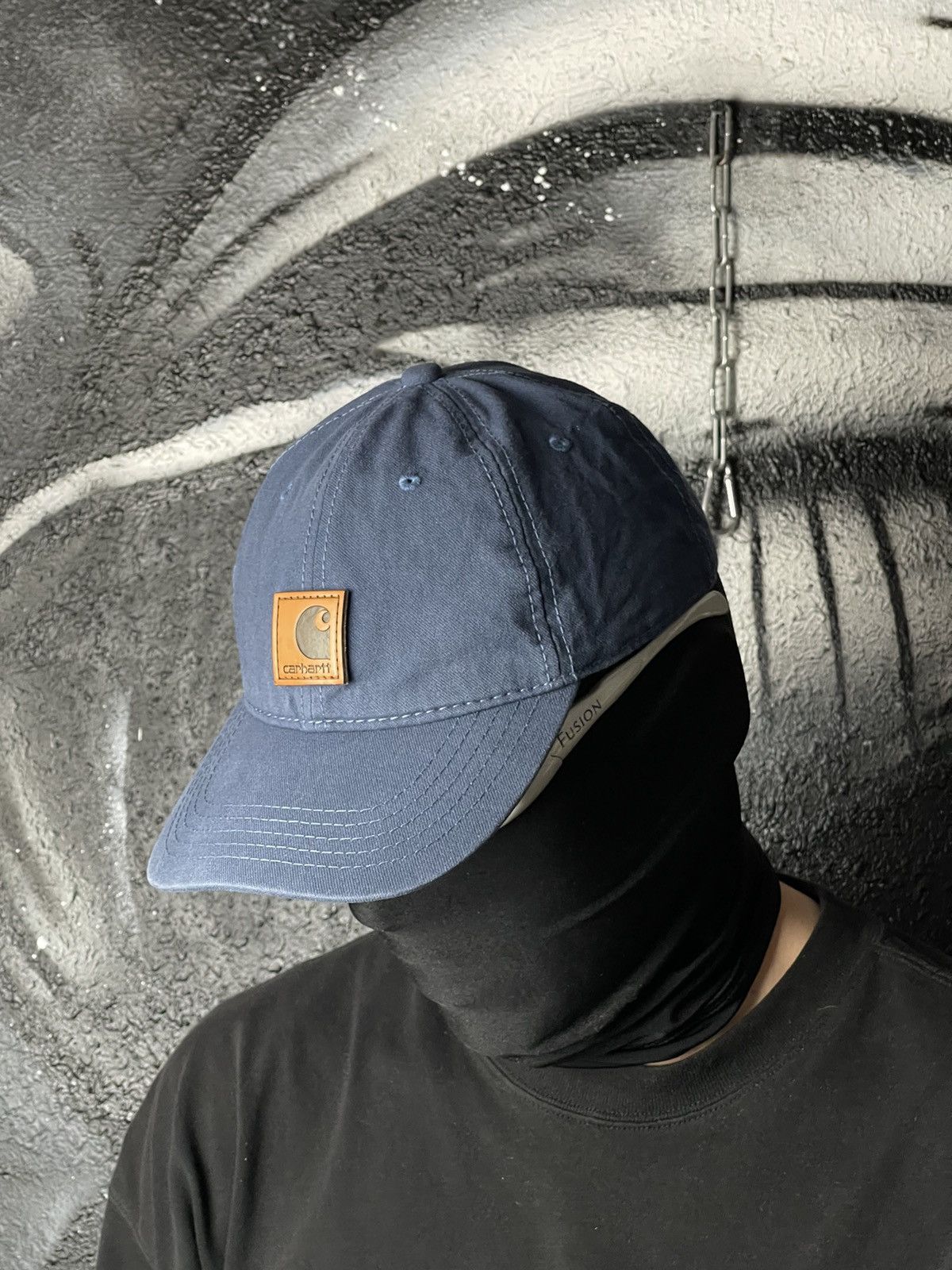 Carhartt Carhartt Leather Logo Blue Baseball Cap One Size Fits Size ONE SIZE - 1 Thumbnail