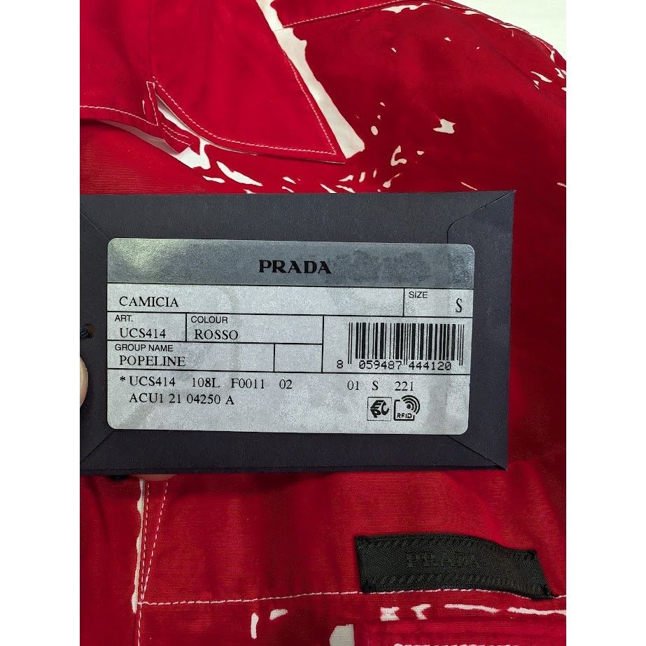Prada o1rshd1 Popeline Shirt in Rosso Size US S / EU 44-46 / 1 - 20 Thumbnail