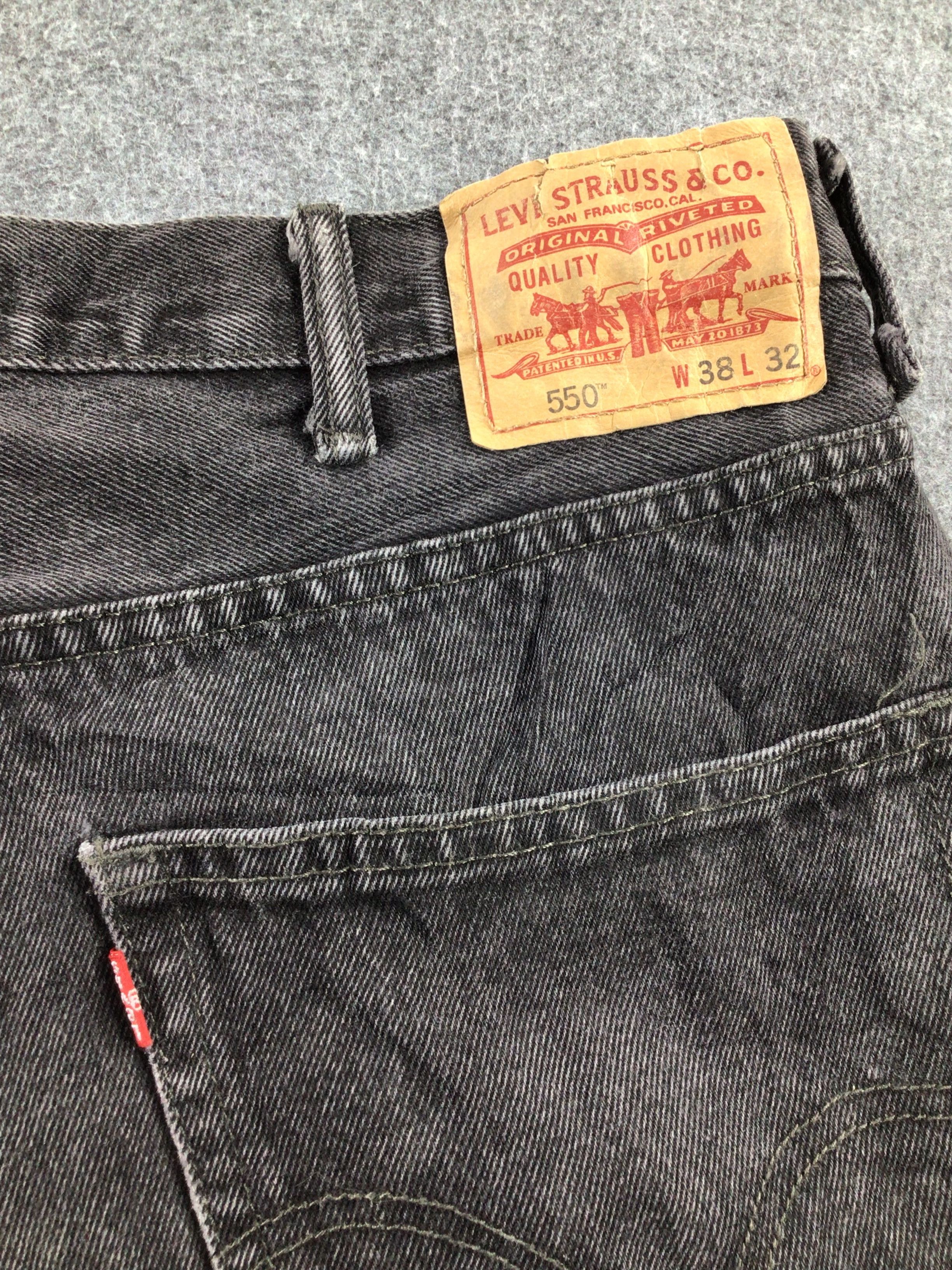 Levi's Vintage Levis 550 Jeans Faded Black Denim KJ263 Size US 37 - 5 Thumbnail