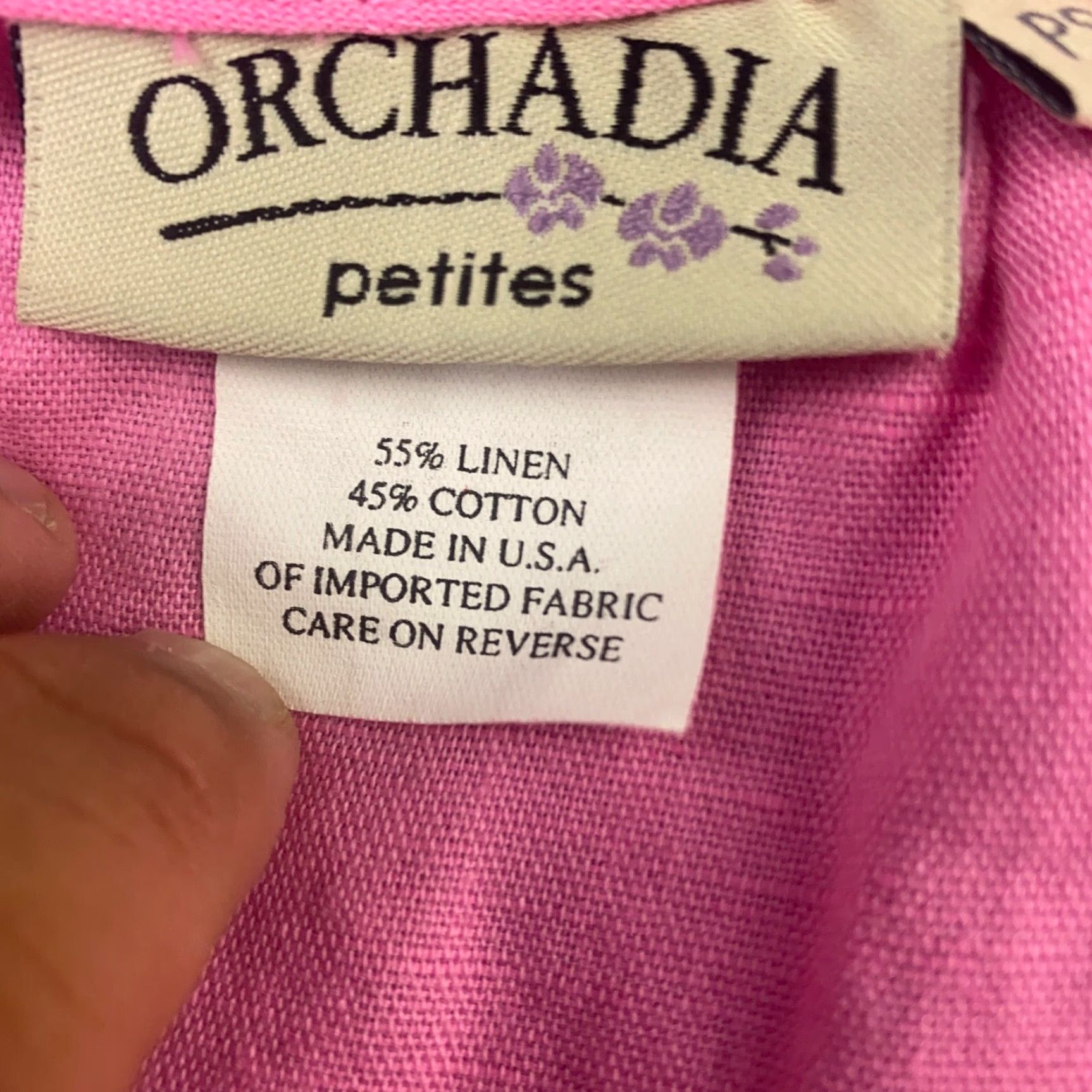 Ralph Lauren Orchadia Shirt Womens Petite Small Pink 3/4 Sleeve BOHO Peasant Top Flown Linen Size S / US 4 / IT 40 - 5 Thumbnail