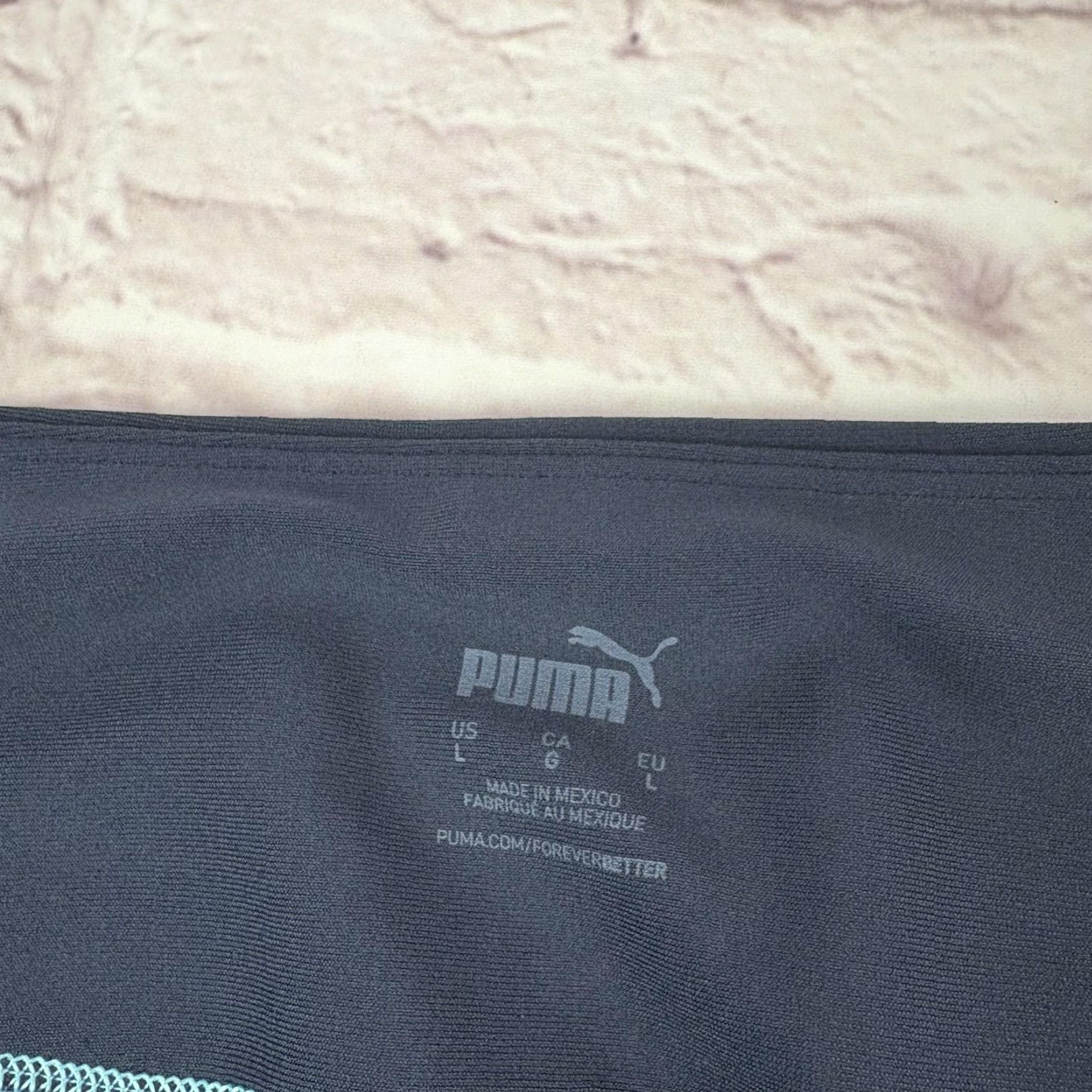 Puma PUMA Leggings Womens Large Black Running Compression Training 32x25 Skinny Inseam 25 Bold Logo Athletic Sport Womens Leggings Size 36" / US 14 / IT 50 - 6 Thumbnail