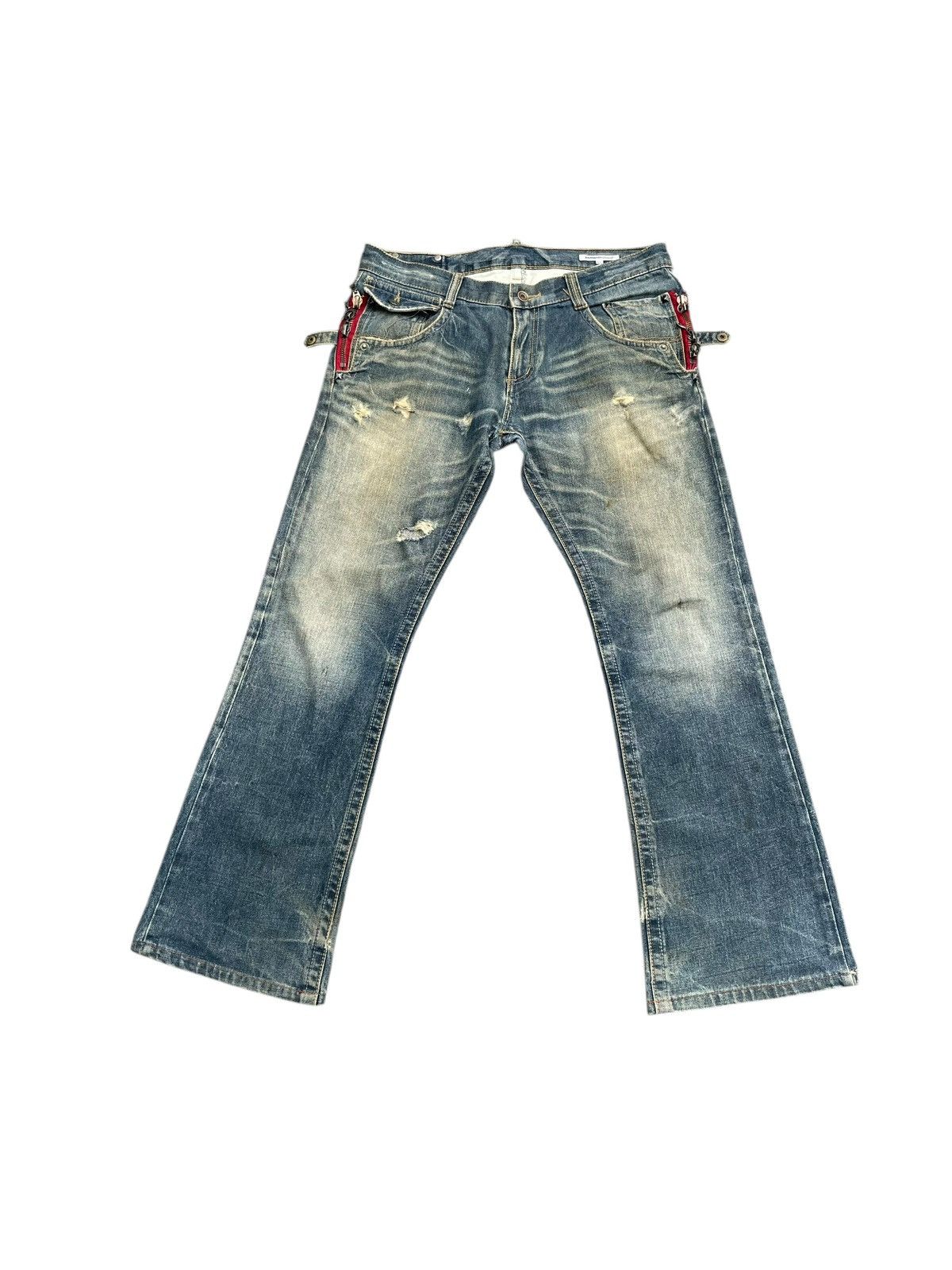 Japanese Brand Semantic Design Flare Distresed Denim Size US 36 / EU 52 - 1 Thumbnail