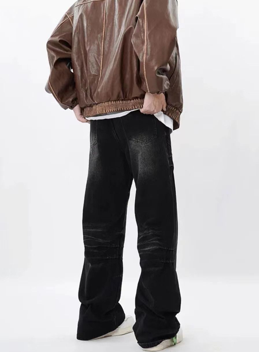 Japanese Brand × Jean Vintage black pleated washed deconstructed jeans Size US 32 / EU 48 - 4 Thumbnail