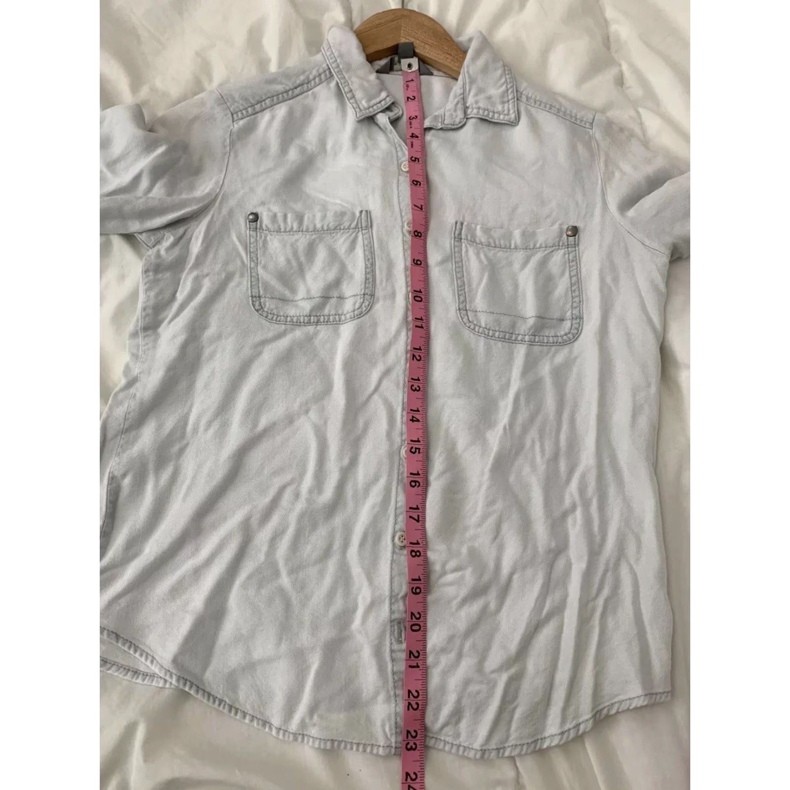Vintage RUBBISH Long Sleeve Button Front Top Women's Small Light Blue Gray Blouse Shirt Adults Small Gray Buttons Long Sleeve Womens Size S / US 4 / IT 40 - 5 Thumbnail