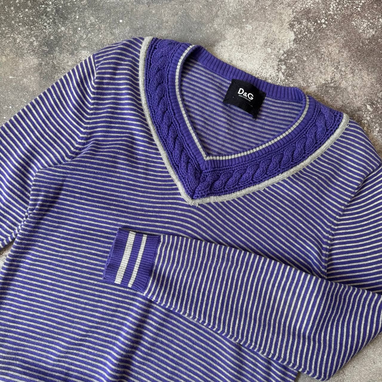 Dolce & Gabbana × Vintage D&G Dolce & Gabbana Vintage Stripped Woman's Knit Sweater Size L / US 10 / IT 46 - 3 Thumbnail