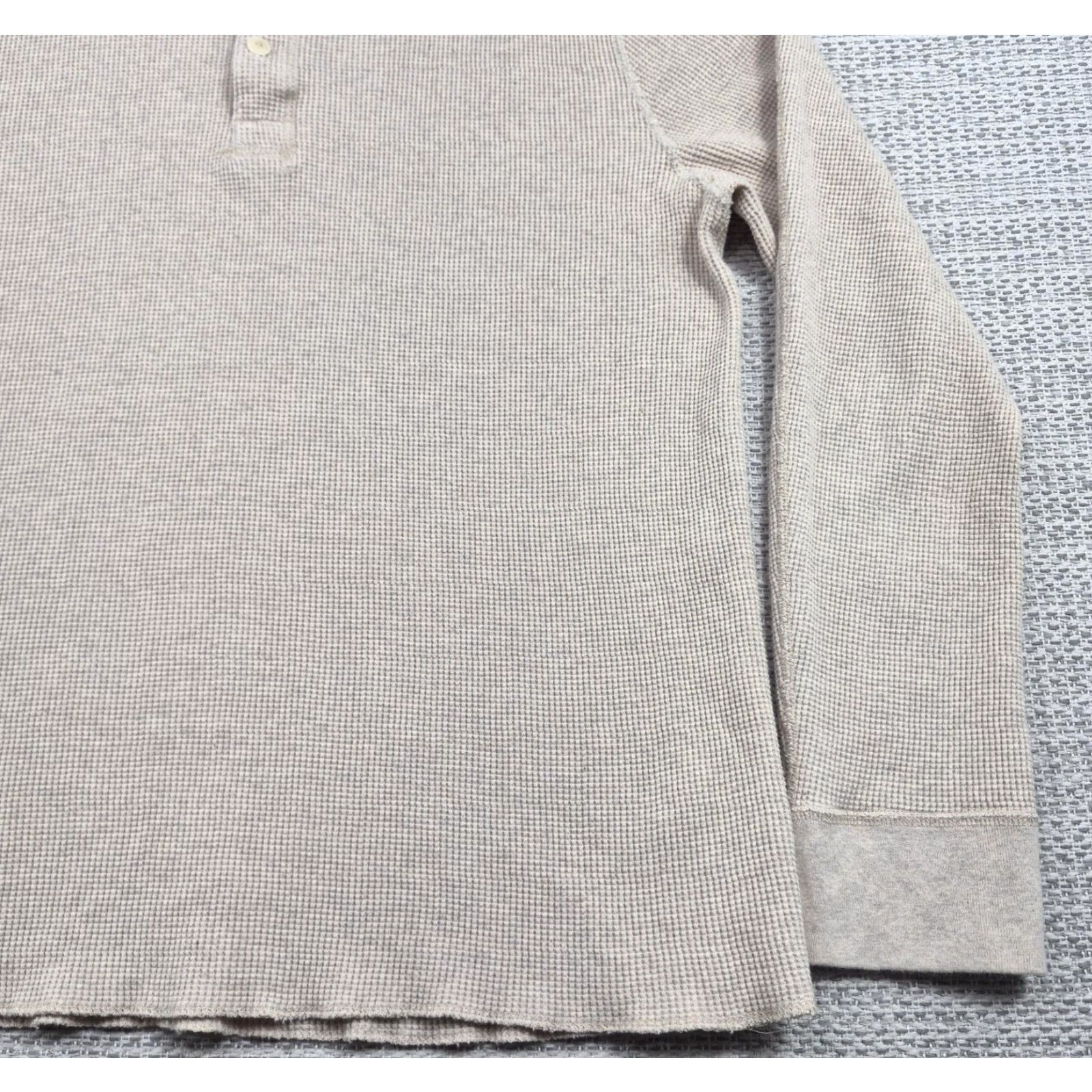 Wallace & Barnes Wallace & Barnes Shirt Mens 2XL Beige Thermal Henley Long Sleeve Casual Tee Size US XXL / EU 58 / 5 - 2 Thumbnail
