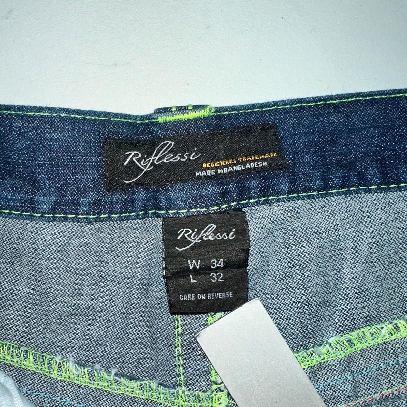 Vintage Vintage baggy y2k riflessi faded blue skater unique denim Size US 34 / EU 50 - 5 Thumbnail