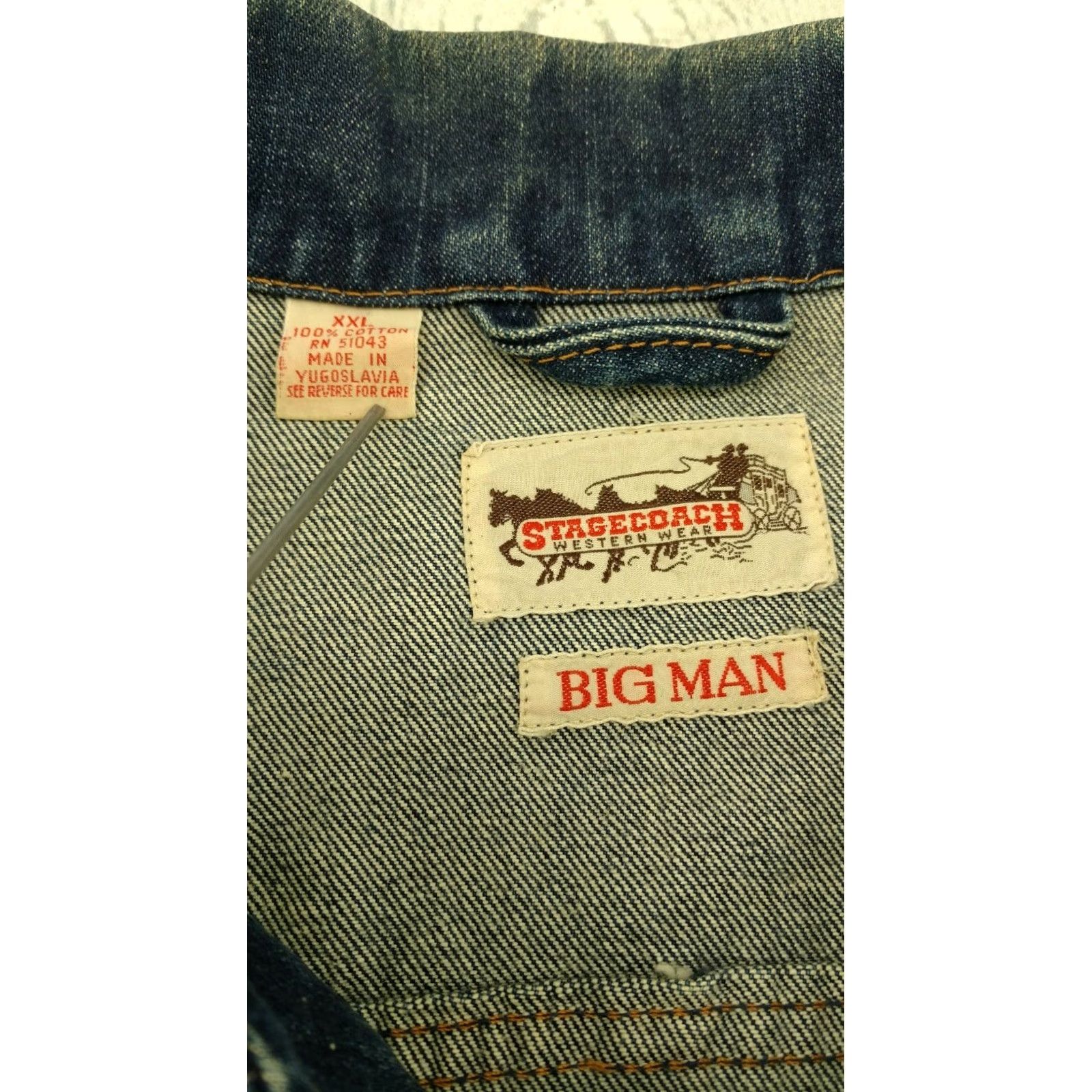 Denime VINTAGE Stagecoach Western Wear Mens 2XL Denim Jean Jacket Blue Jacket Mens 2XL Blue Vintage Stagecoach Western Wear Mens Jacket Blue Denim Size US 39 - 7 Thumbnail