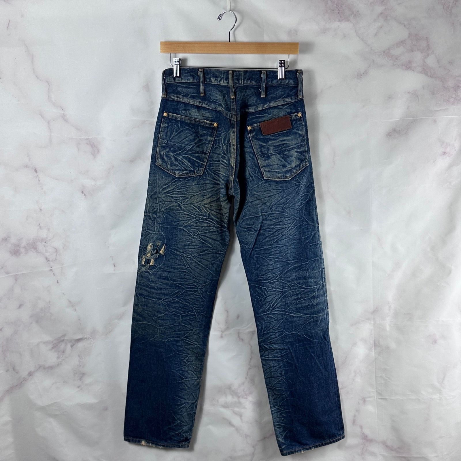 Wrangler Vintage Sanforized Repaired Selvedge Big Ben Denim Size US 29 - 8 Thumbnail
