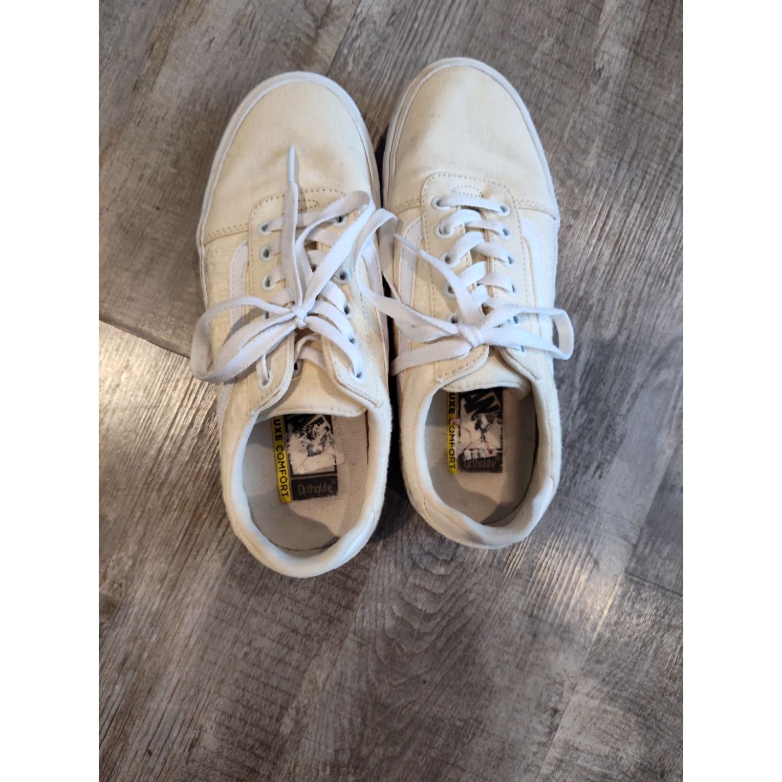 Vans VANS Sneakers Womens 8.5 Yellow Canvas Low Top Lace Skateboarding Casual Shoe Adult Female Size US 8.5 Size M / US 6-8 / IT 42-44 - 3 Thumbnail