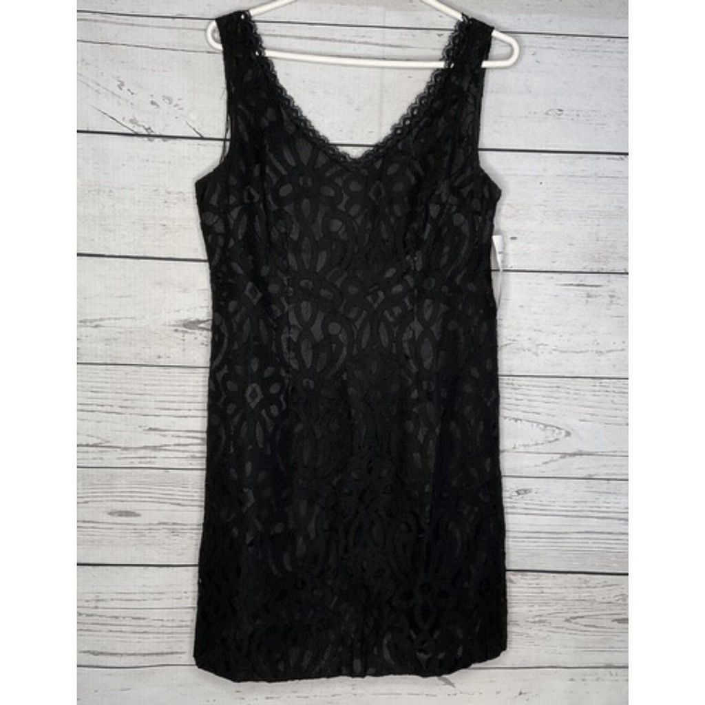 scarlett nite black dress NEW Scarlett Nite Black Size 14 - Beaded Shoulder Ruffled Chiffon Dress  S257550