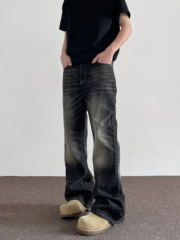 VIBE Black Washed Wide Leg Denim Jeans Size US 30 / EU 46 - 6 Thumbnail