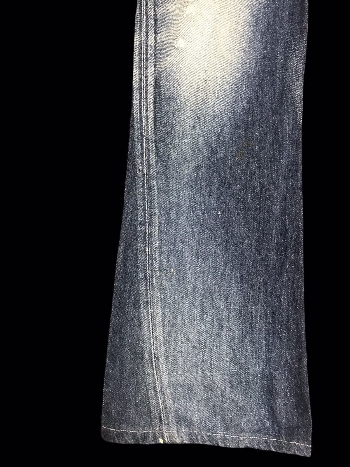 Edwin 💥BOOTCUT💥ARCHIVAL EDWIN STONE WASH DISTRESSED DENIM F112 Size US 35 - 8 Thumbnail