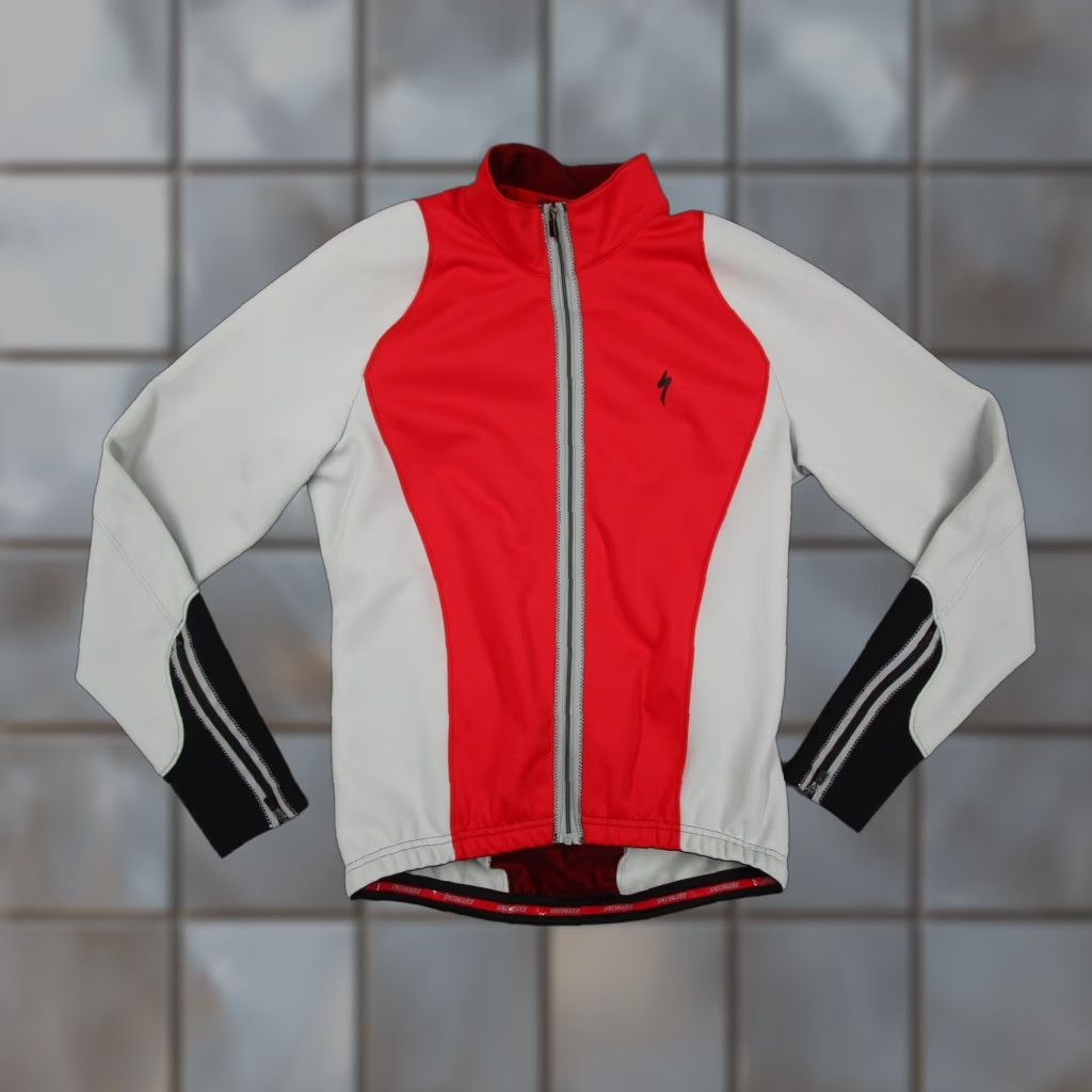 Vintage VINTAGE not applicable; but create title: Specialized Cycling Jacket Mens M Red Gray Full Zip Long Sleeve Windbreaker Reflective Pockets Size US M / EU 48-50 / 2 - 1 Thumbnail