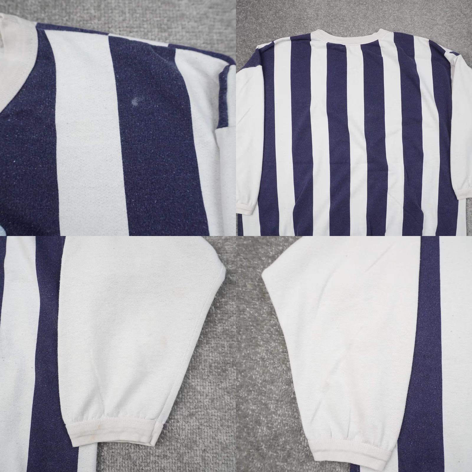 Vintage VINTAGE Vintage Sweatshirt Stripped Crew Neck Long Sleeve 2XL Blue White Men Mens 90s Pullover Size US XXL / EU 58 / 5 - 9 Thumbnail