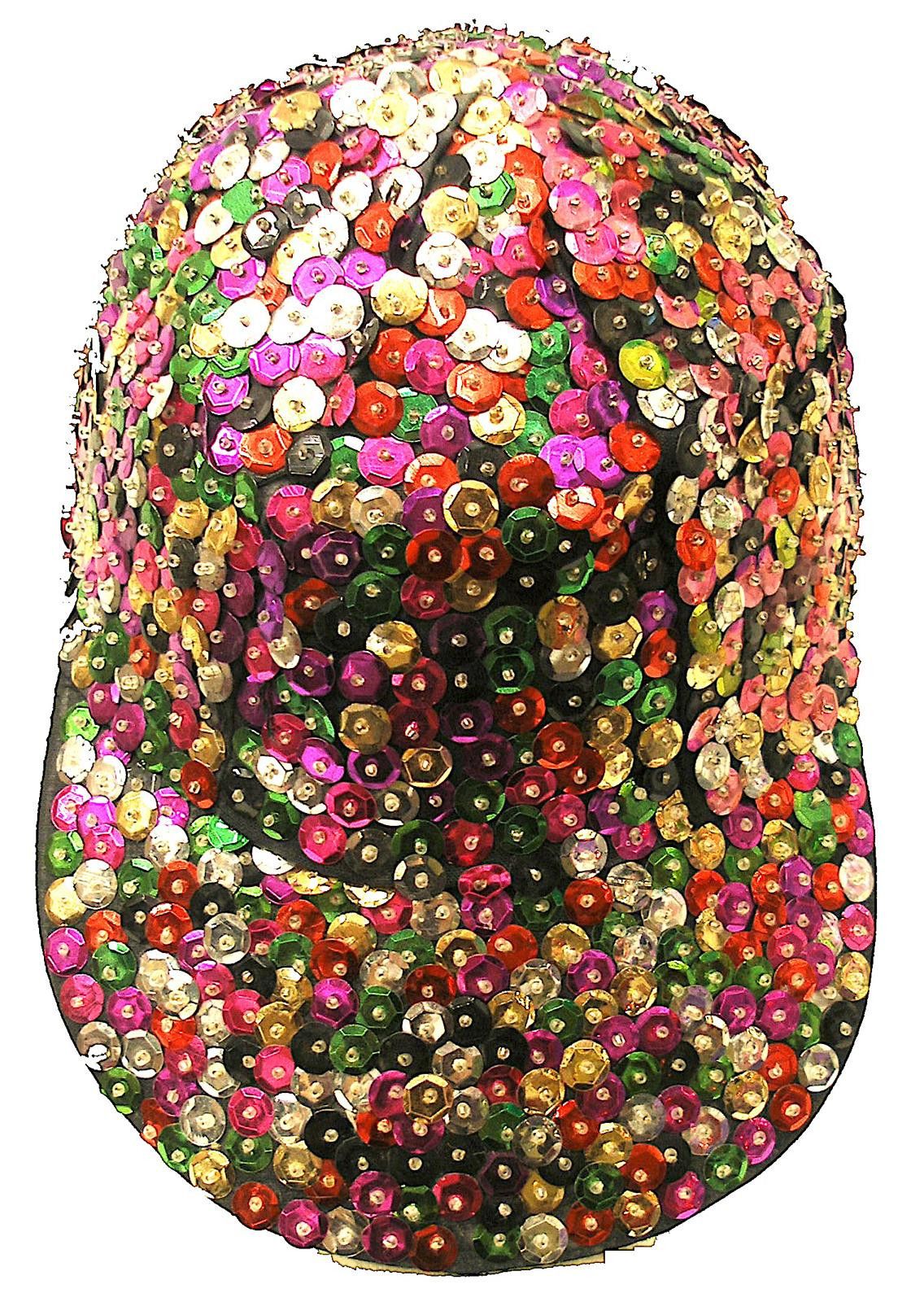 Designer Sequin Baseball Cap DARK MULTI Bigger Sequins Size ONE SIZE - 1 Preview