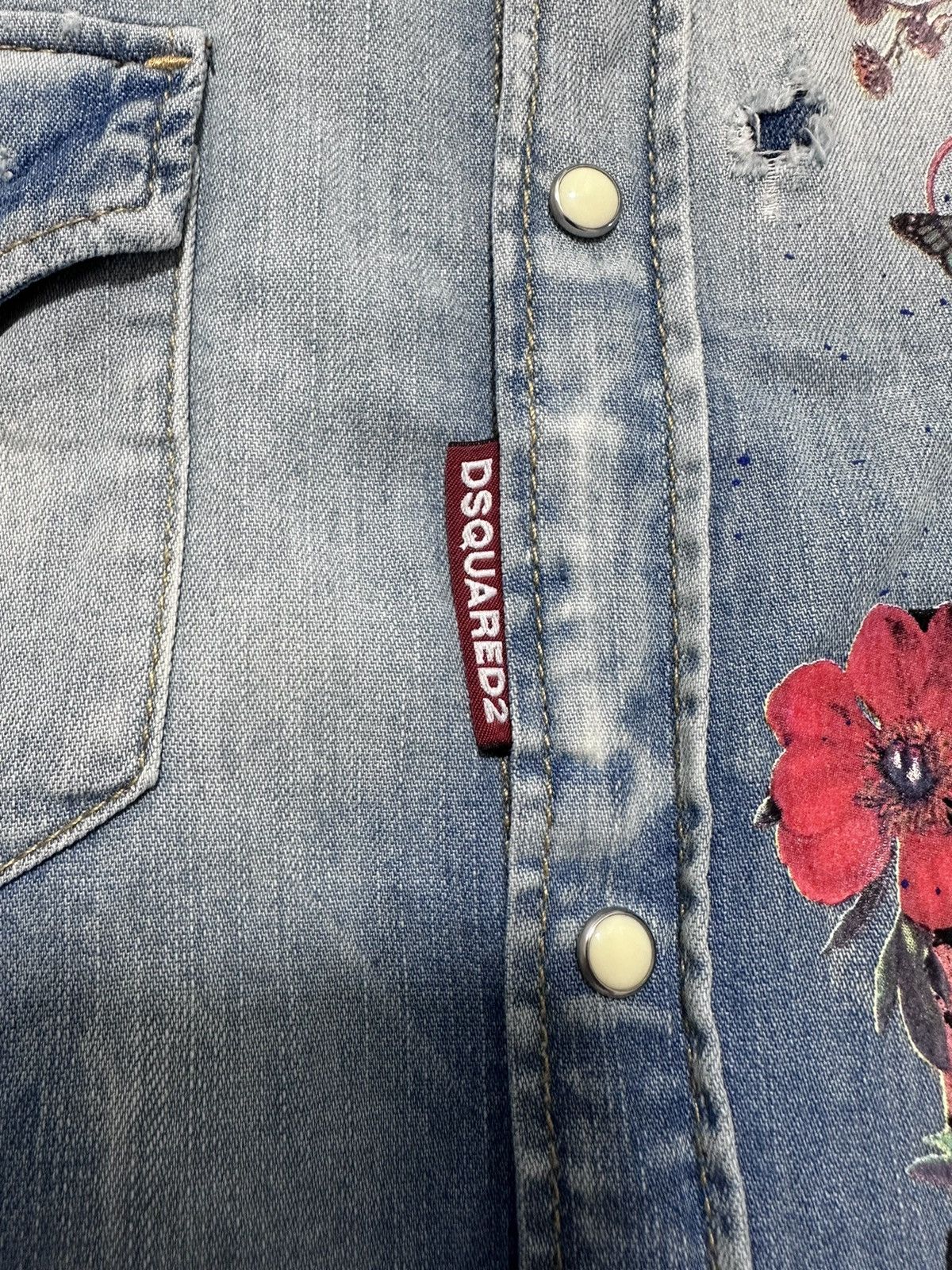 Designer × Dsquared2 × Japanese Brand Dsquared2 Denim Military Shirt Rare Men’s Exclusive Size 46 Size US S / EU 44-46 / 1 - 5 Thumbnail