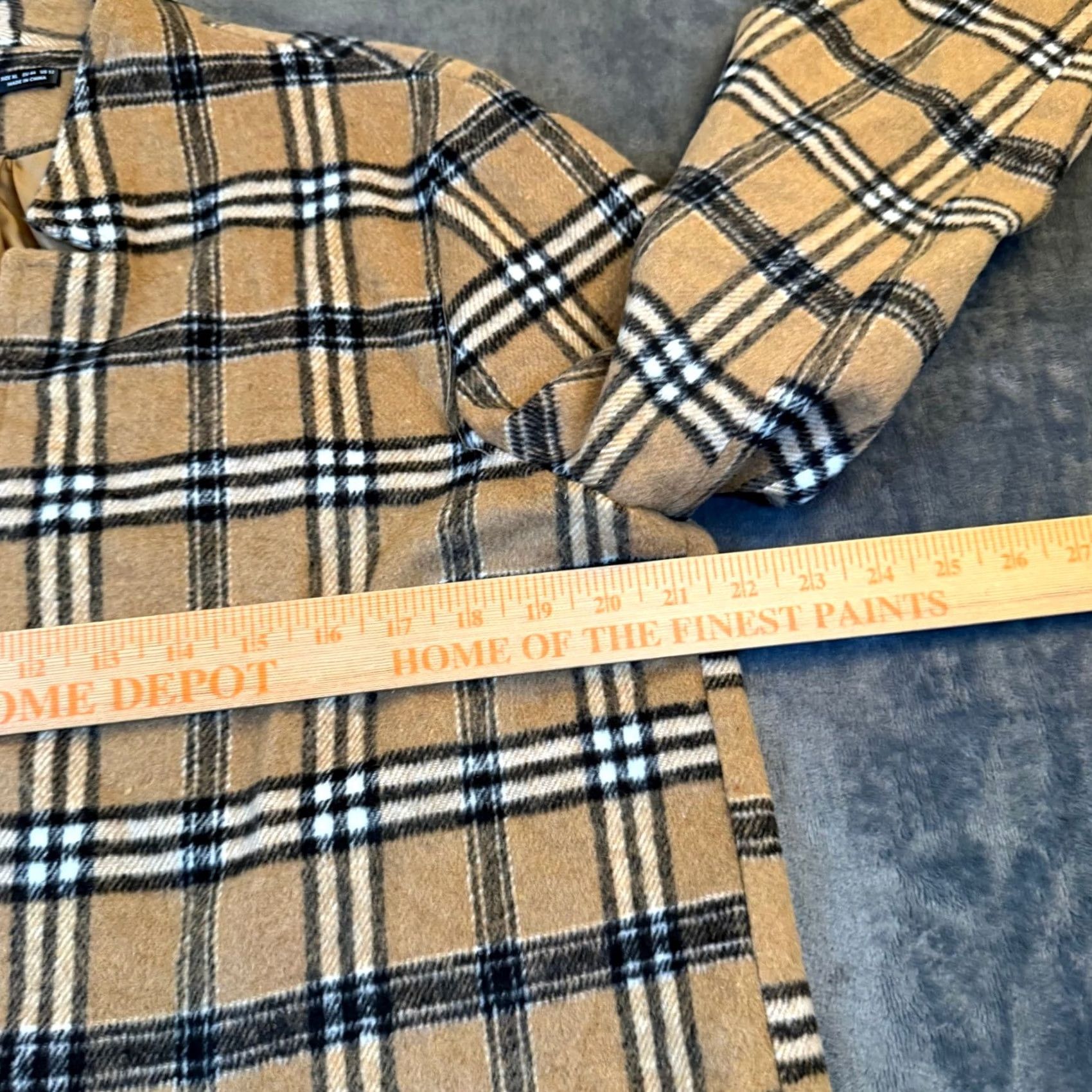 Shein SHEIN Plaid Open Front Blazer Jacket Womens XL Tan Brown Lightweight Lined Collared Casual Office Check Vintage: No Size XL / US 12-14 / IT 48-50 - 6 Thumbnail