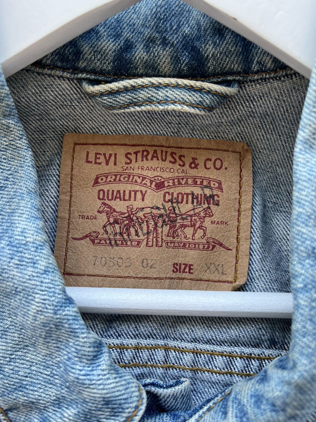 Levi's Vintage Levis Harley Davidson Patched Denim Jacket Size US XXL / EU 58 / 5 - 5 Thumbnail