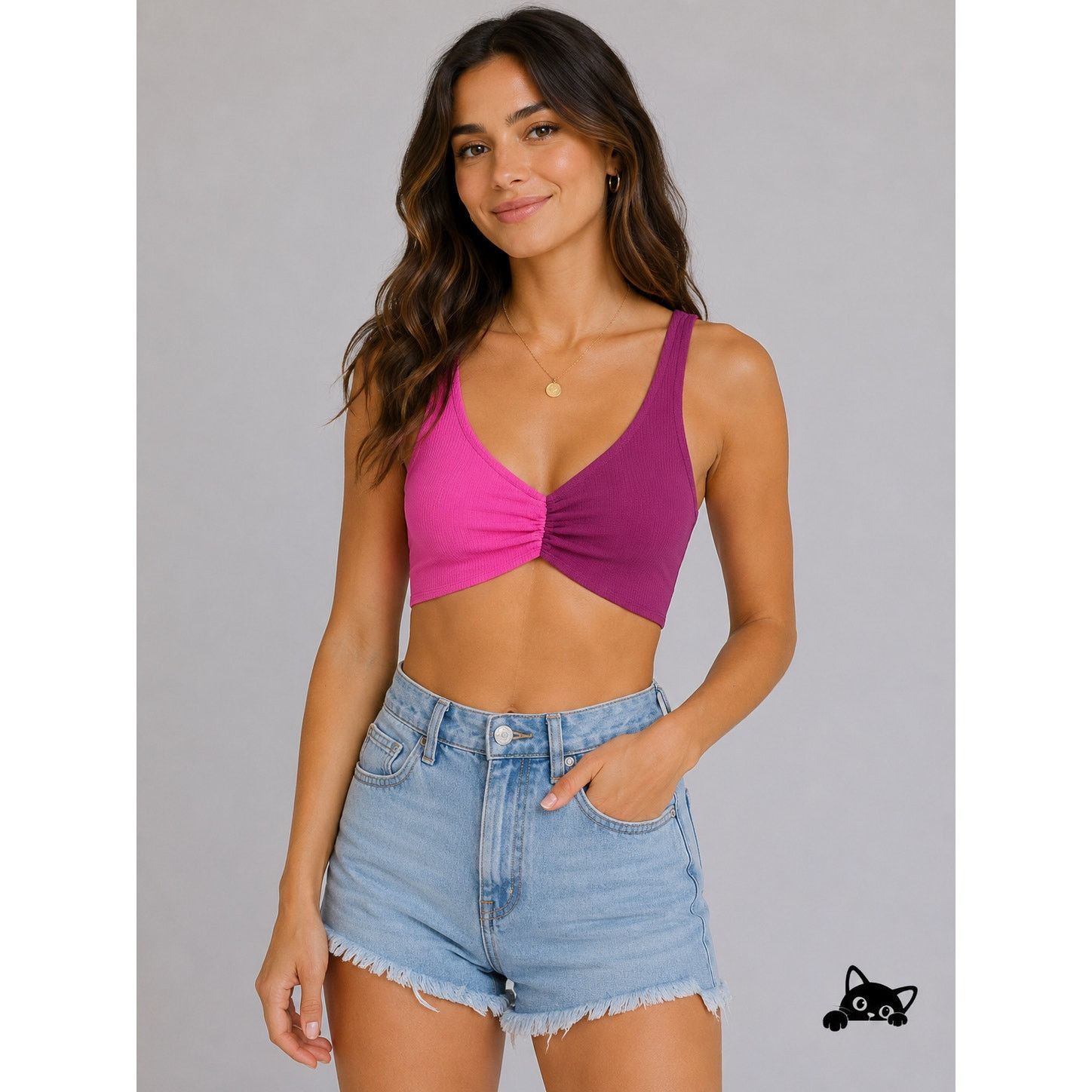 Other NWT Wild Fable Pink Front Ruched Bralette Crop Tank Top M Size M / US 6-8 / IT 42-44 - 3 Thumbnail