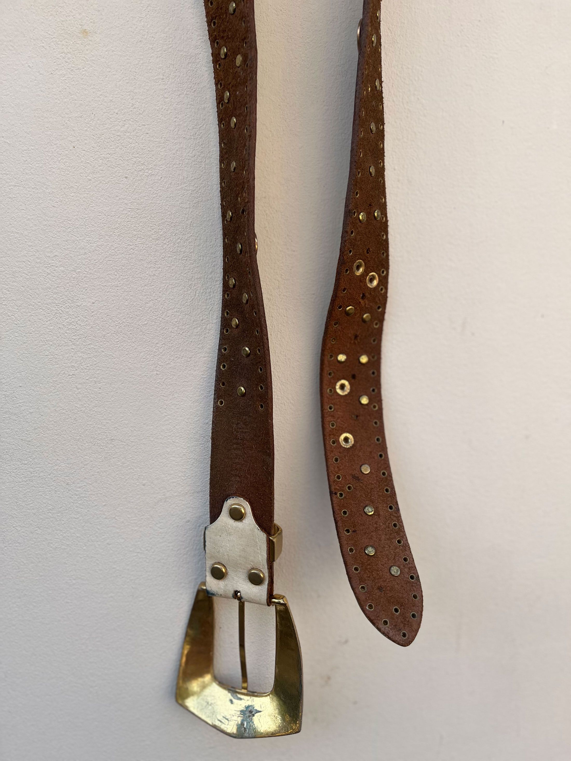 Other Leather Craft Studded Craving Goros Style Belt Size 34 - 4 Thumbnail