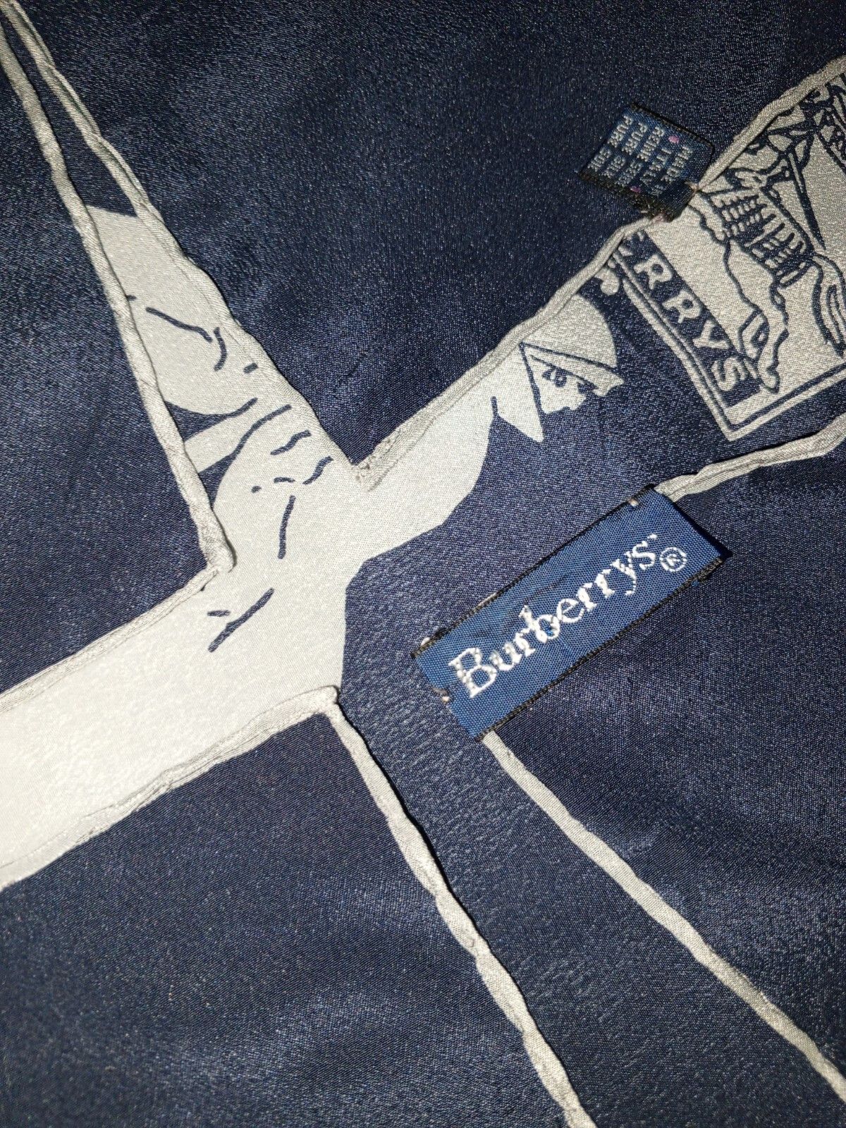 Burberry BURBERRY BB LONDON Novacheck Plaid Vintage Blue Silk Scarf Size ONE SIZE - 10 Thumbnail