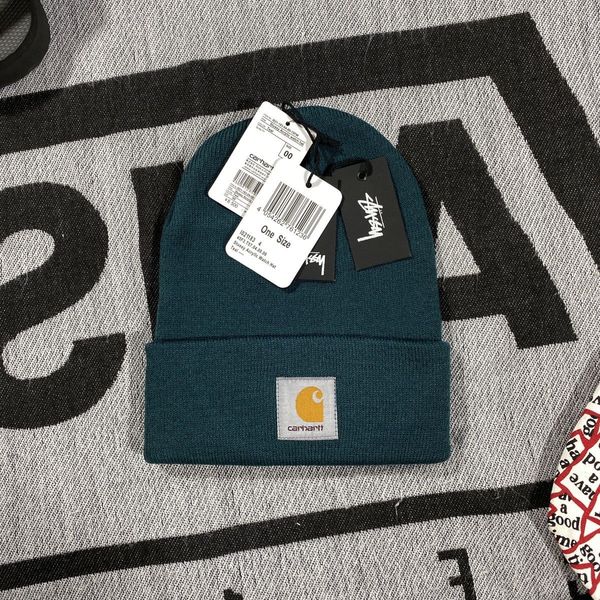 Stussy Y2K STUSSY BEANIES X CARHARTT WIP TEAL Grailed