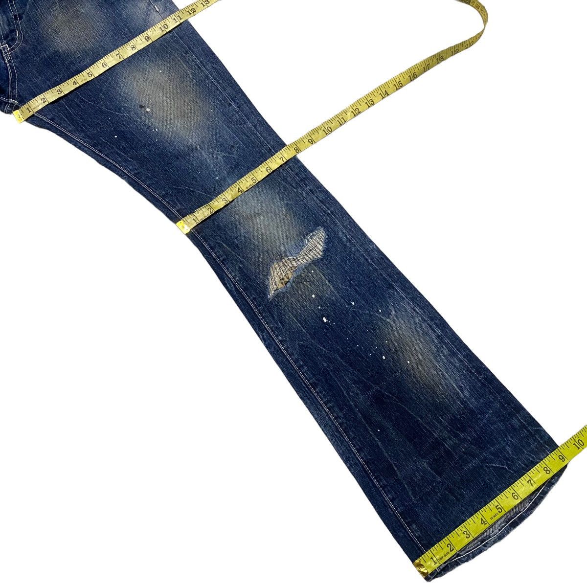 GOSTAR DE FUGA CavariA Denim Oiled Stained Flare Jeans Size US 32 / EU 48 - 19 Thumbnail
