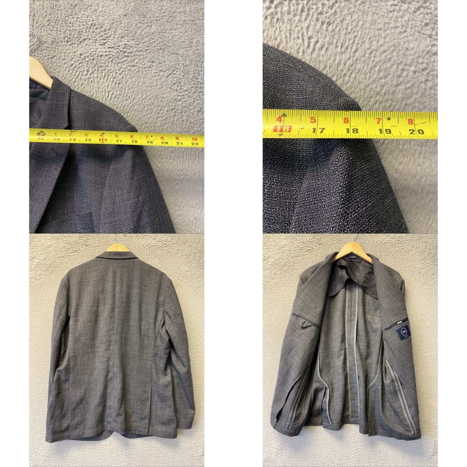Vintage 1901 Travel Sport Coat Blazer Polyester Unstructured XL gray / 114-65 SLIM Size 46R - 8 Thumbnail