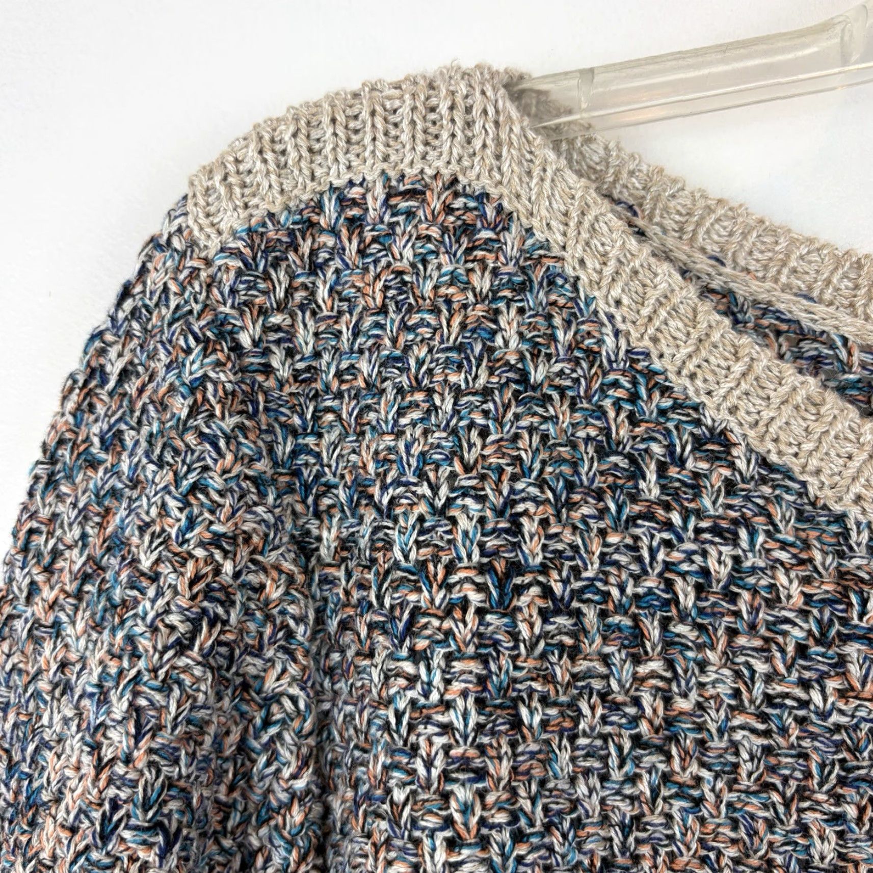 Coldwater Creek Coldwater Creek Sweater Women XL Blue Knit 3/4 Sleeve Open Knit Striped Boatneck Casual Pullover Size XL / US 12-14 / IT 48-50 - 4 Thumbnail