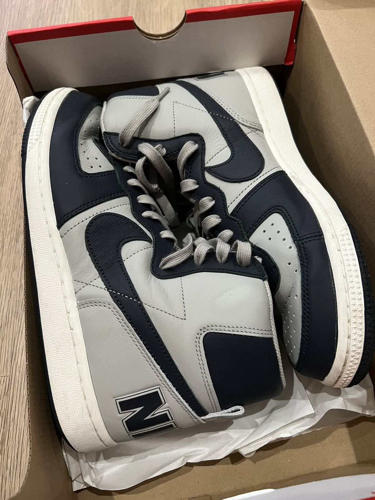 image of Nike Terminator High Georgetown Shoes in Grey, Men's (Size 8)