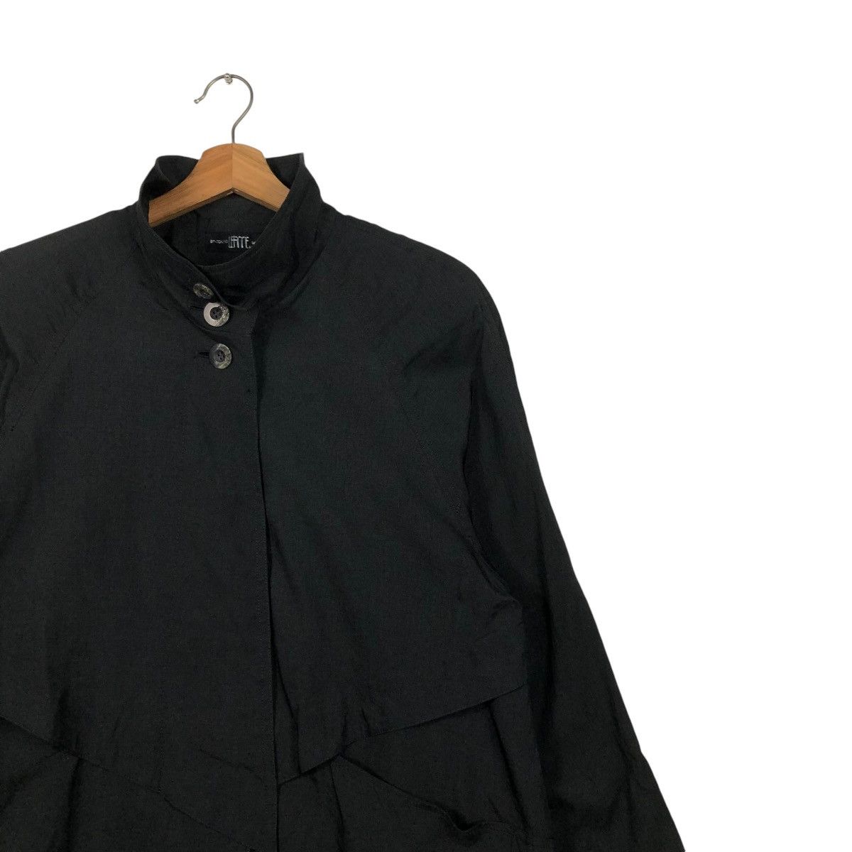 Japanese Brand 🔥VINTAGE LONG JACKET RICH BLACK LEAME ISSEY MIYAKE Size US M / EU 48-50 / 2 - 8 Thumbnail