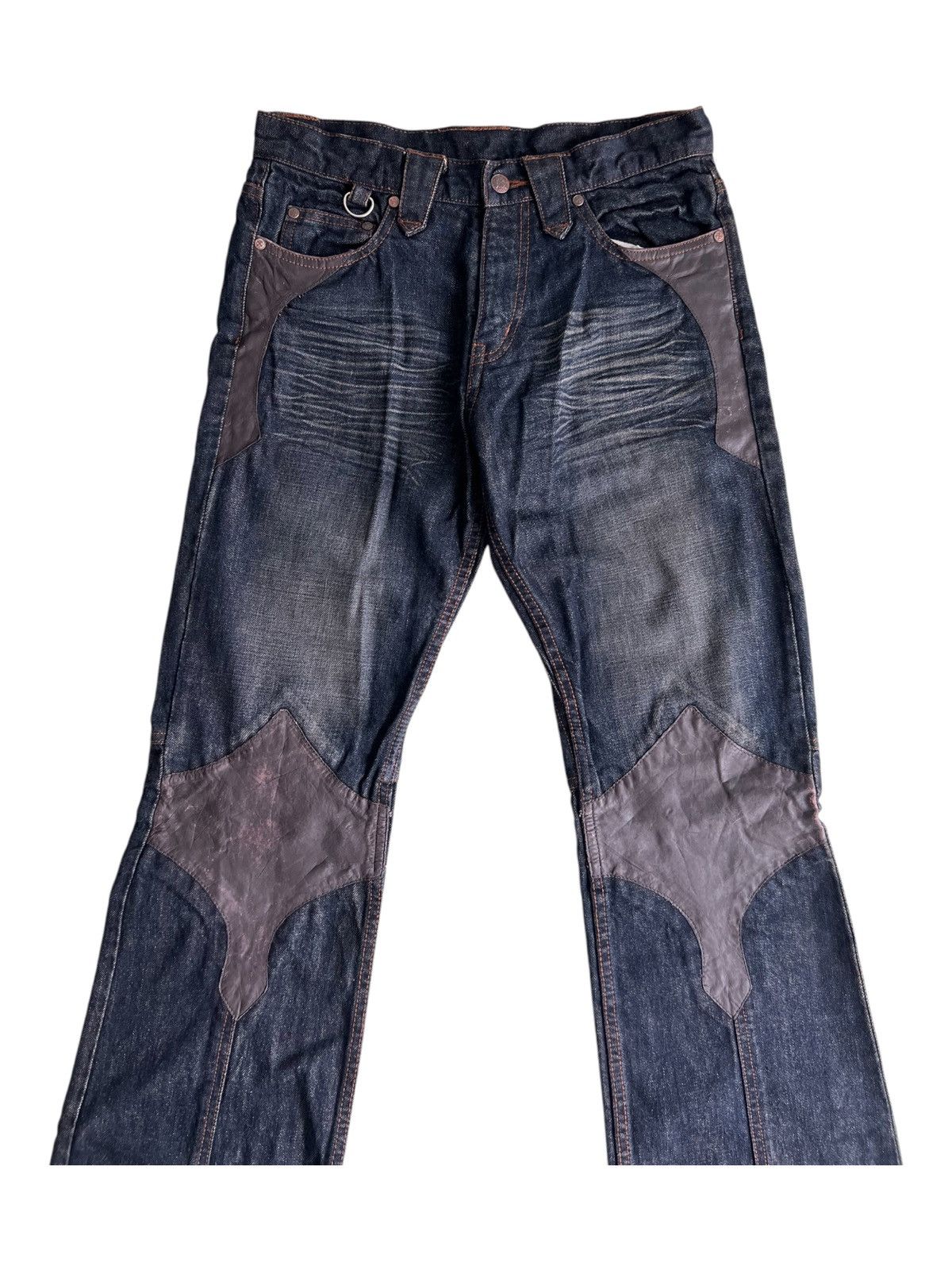 Obelisk Y2K Obelisk Custom Super Flare Hybrid Le Fleur Denim Jeans Size US 31 - 6 Thumbnail