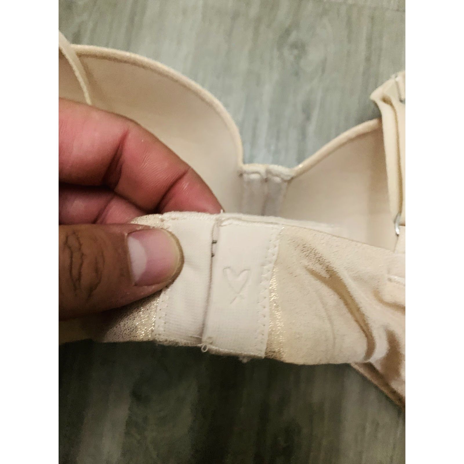 Victoria's Secret Victoria’s Secret Dream Angels Lined Demi Beige Bra 32DD Rhinestones Beige Pink Glitter Glow Womens DD Push Up Bra Size ONE SIZE - 5 Thumbnail