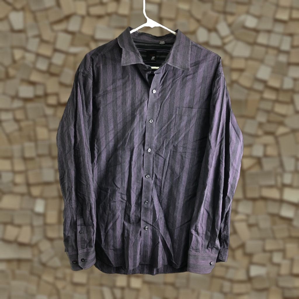 Vintage J. Ferrar Modern Fit Shirt XXL Mens Purple Long Sleeve Spread Collar Button-Up Shirt Size US XXL / EU 58 / 5 - 1 Thumbnail