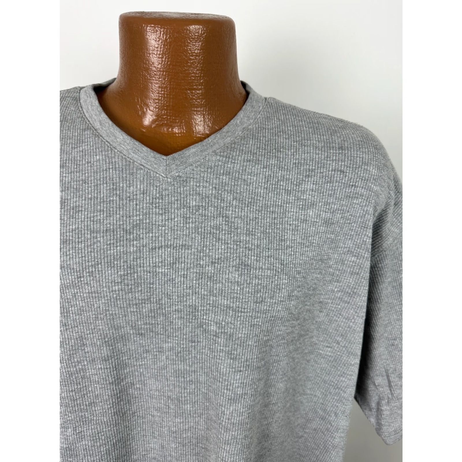 Route 66 VINTAGE Route 66 V-Neck Shirt Mens Large Gray 90s Oversized Ribbed Distinctive Grunge Retro Tee Size US L / EU 52-54 / 3 - 2 Thumbnail