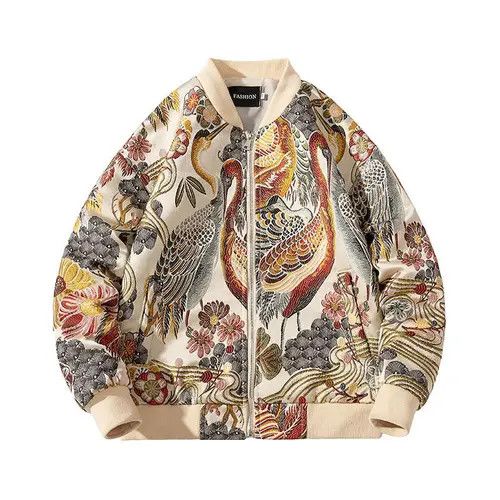 VIBE Floral Graphic Embroidery Jacket, Sukajan Souvenir Jacket Size US L / EU 52-54 / 3 - 2 Thumbnail