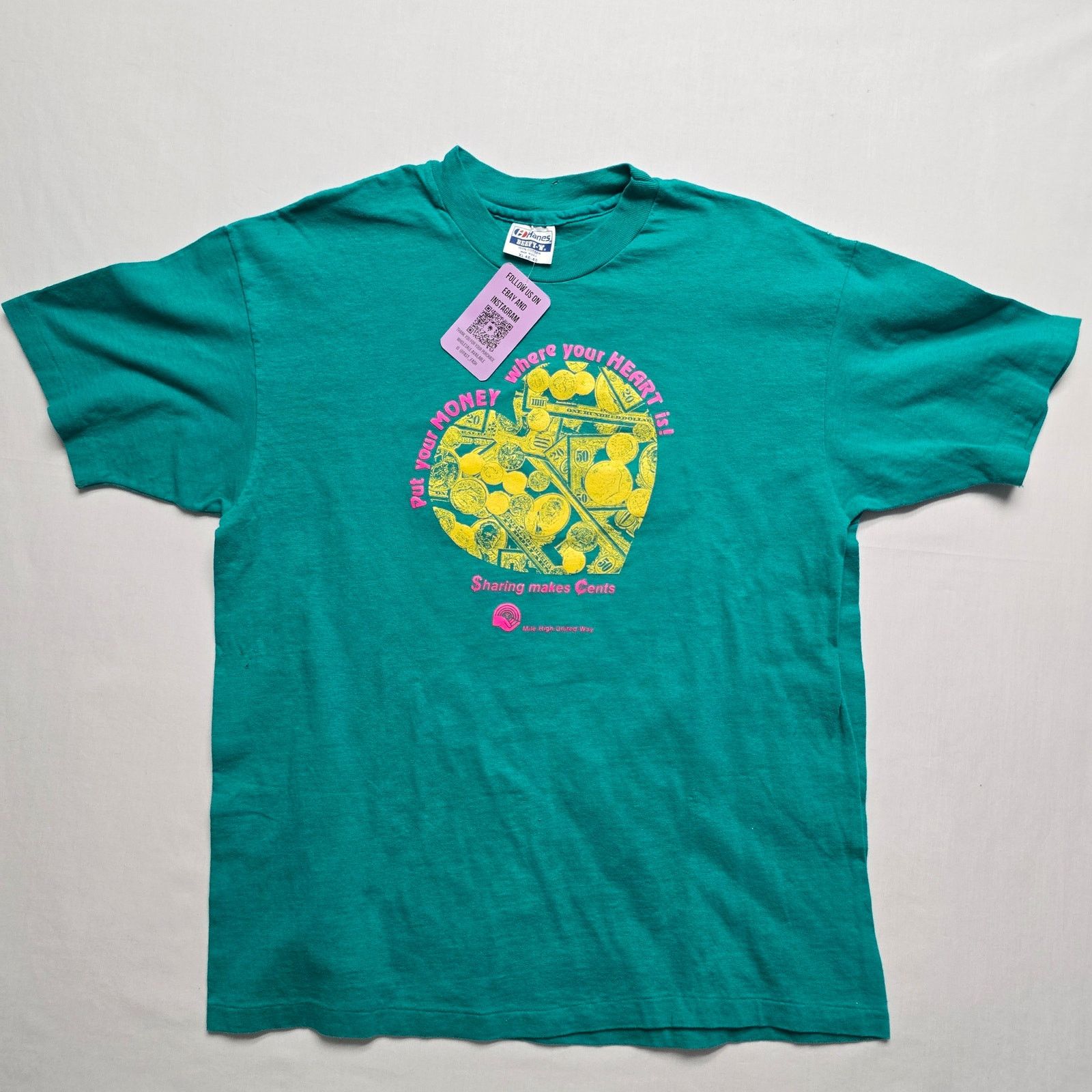 Vintage Vintage Charity Shirt Amoco Oil Sponsor Teal XL Tee Size US XL / EU 56 / 4 - 1 Thumbnail