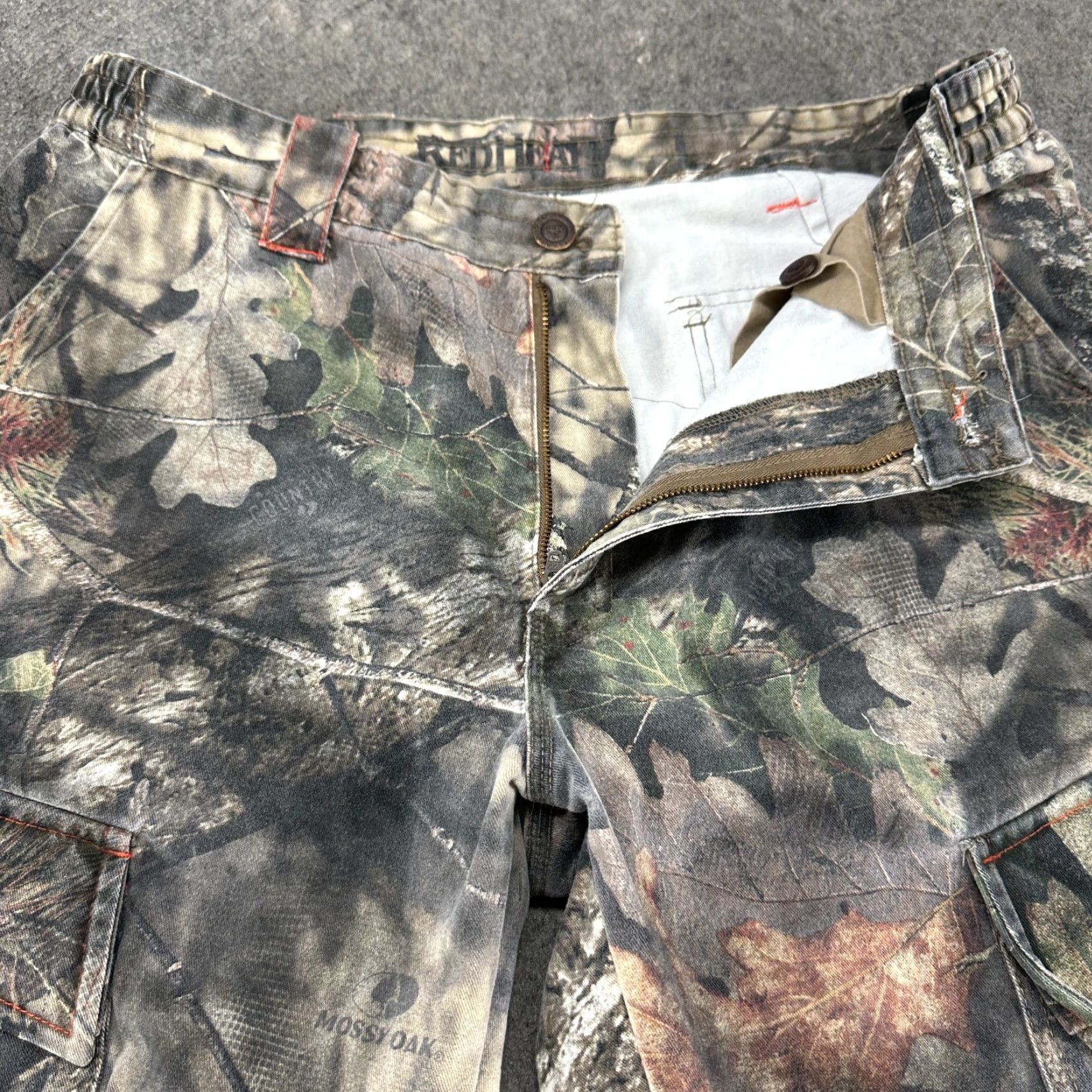 Vintage Redhead Silent Hide Pants Mens 36x32 Cargo Camo Mossy Oak Hunting Outdoor Baggy Canvas Cotton Polyester Straight Relaxed 5-Pocket Size US 36 / EU 52 - 2 Thumbnail